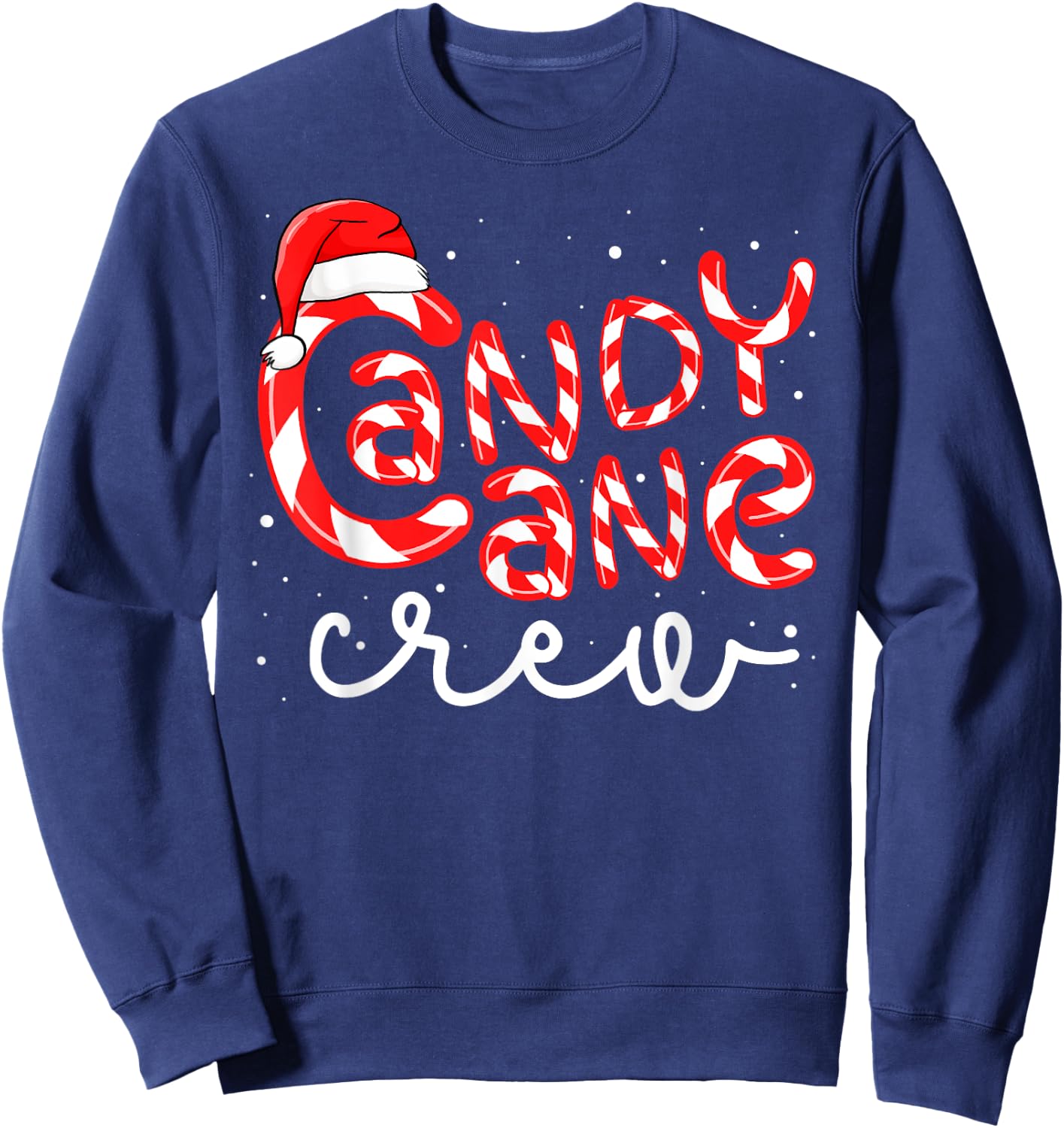 Candy Cane Crew Christmas Squad Xmas Family Matching Santa Sweatshirt - Sweatshirt | Navy