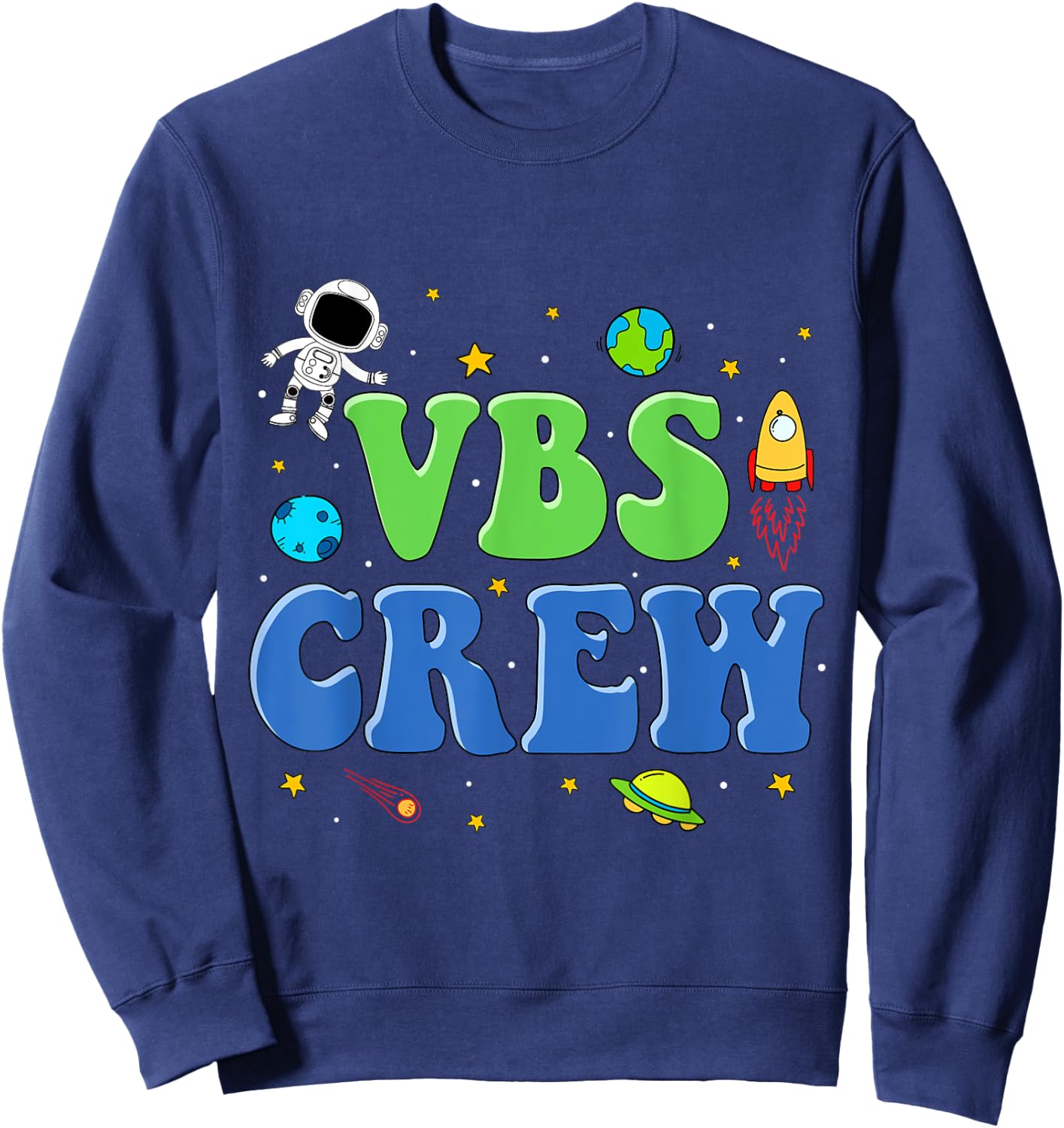 VBS Crew Vacation Bible School Space Astronaut Kids 2023 Sweatshirt - Sweatshirt | Navy