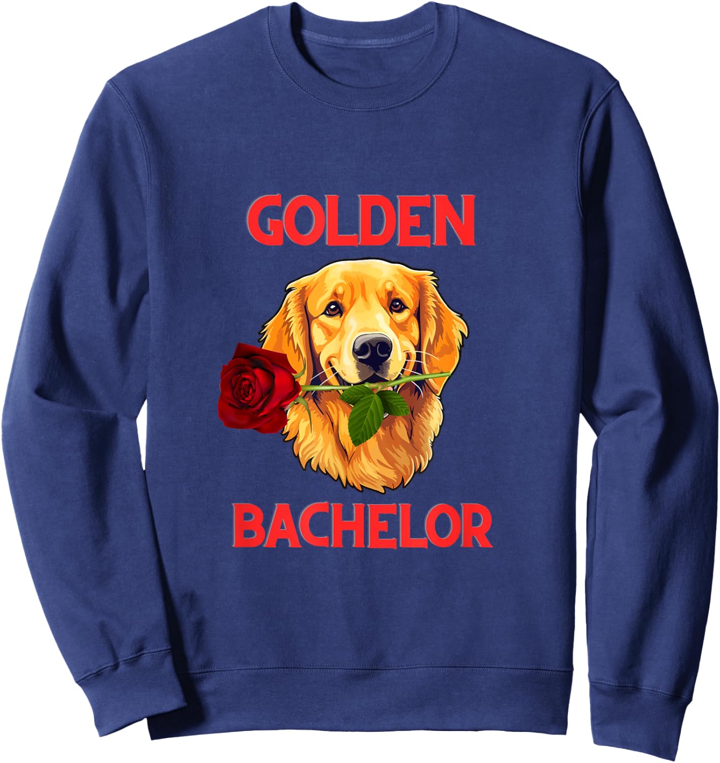 Golden Retriever Golden Bachelor Cute Funny Dog Shirt Pun Women Kids Sweatshirt - Sweatshirt | Navy