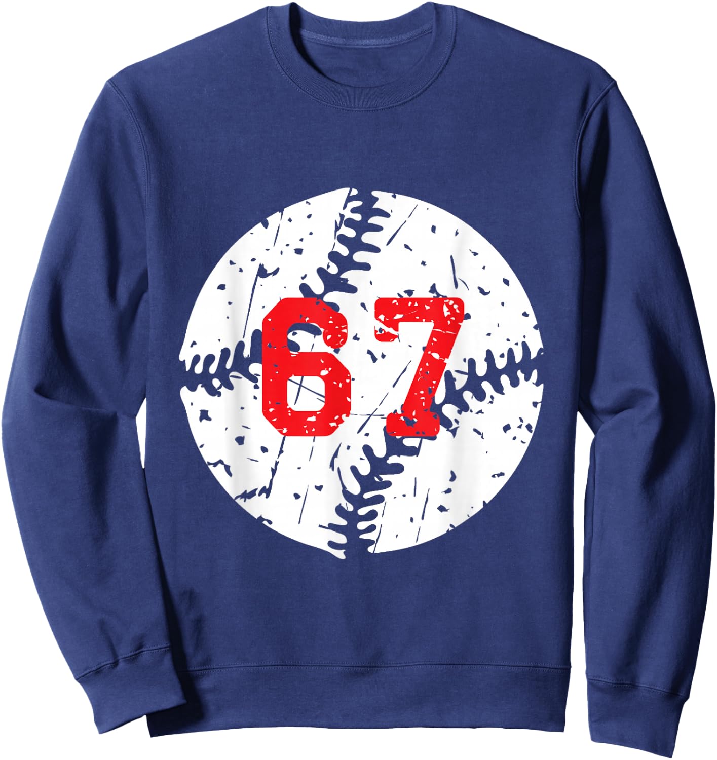 Baseball Number 67 Sweatshirt - Sweatshirt | Navy