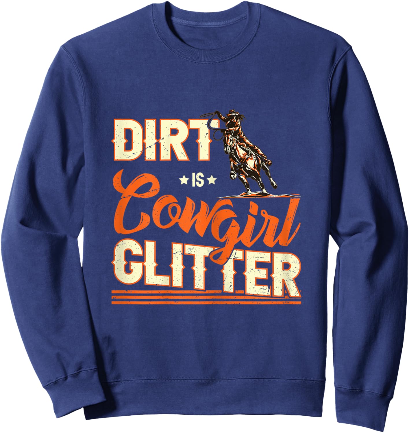 Funny Cowgirl Graphic Women Girls Cowgirl Western Rodeo Sweatshirt - Sweatshirt | Navy