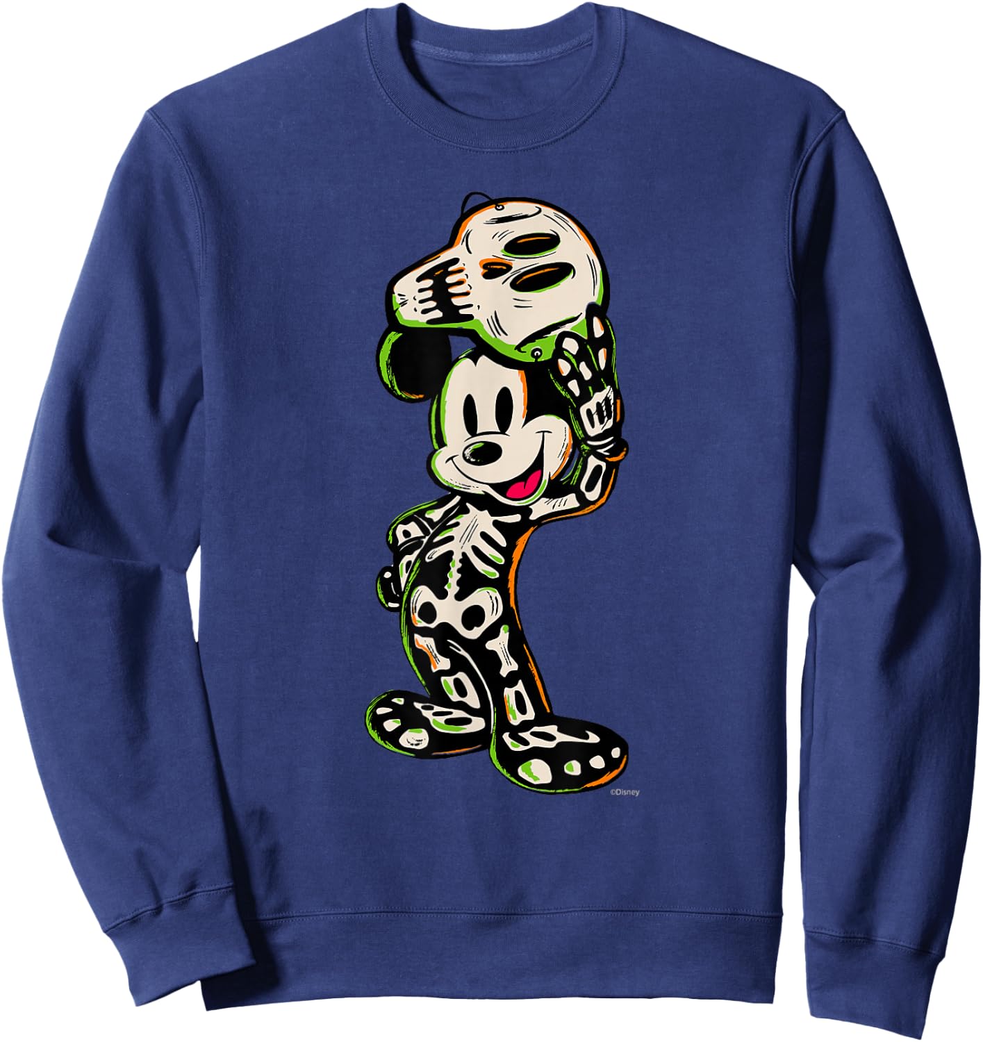 Disney 100 Mickey Mouse Halloween Classic Skeleton Costume Sweatshirt - Sweatshirt | Navy