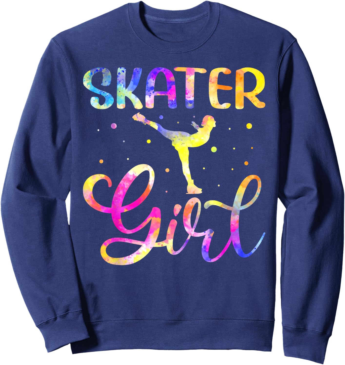 Skater Girl Colorful Skating Figure Winter Sports Sweatshirt - Sweatshirt | Navy