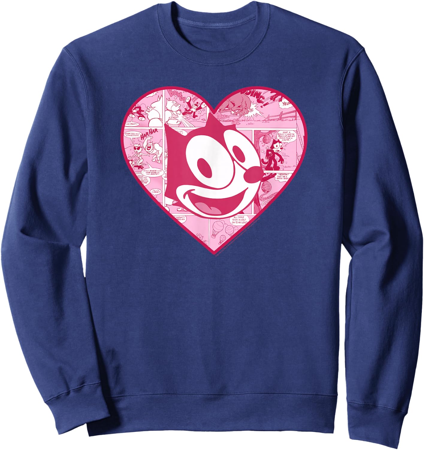 Felix the Cat Heart Comic Fill Sweatshirt - Sweatshirt | Navy