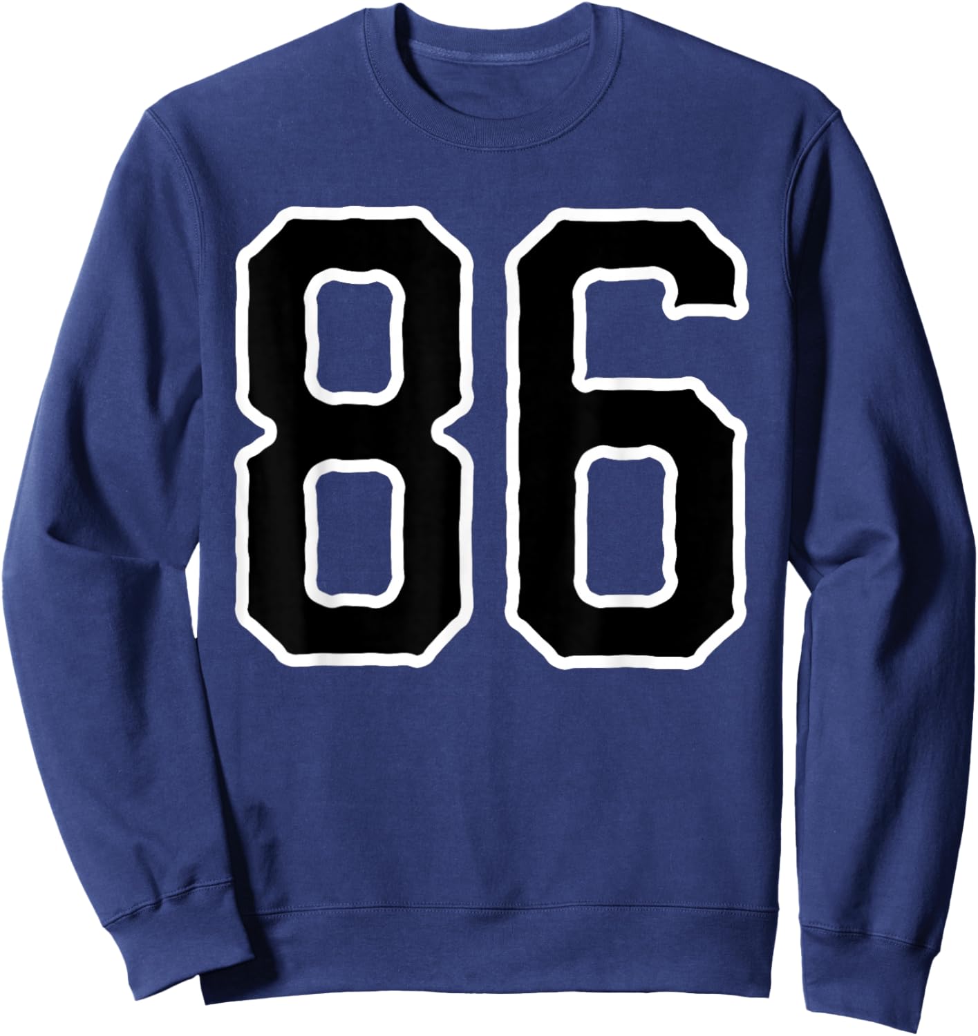 Number #86 White Black Sports Team Sweatshirt - Sweatshirt | Navy