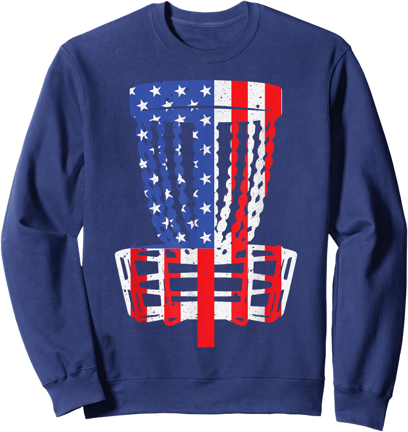 Funny Disc Golf Designs Women American Flag Golfers Sweatshirt - Sweatshirt | Navy
