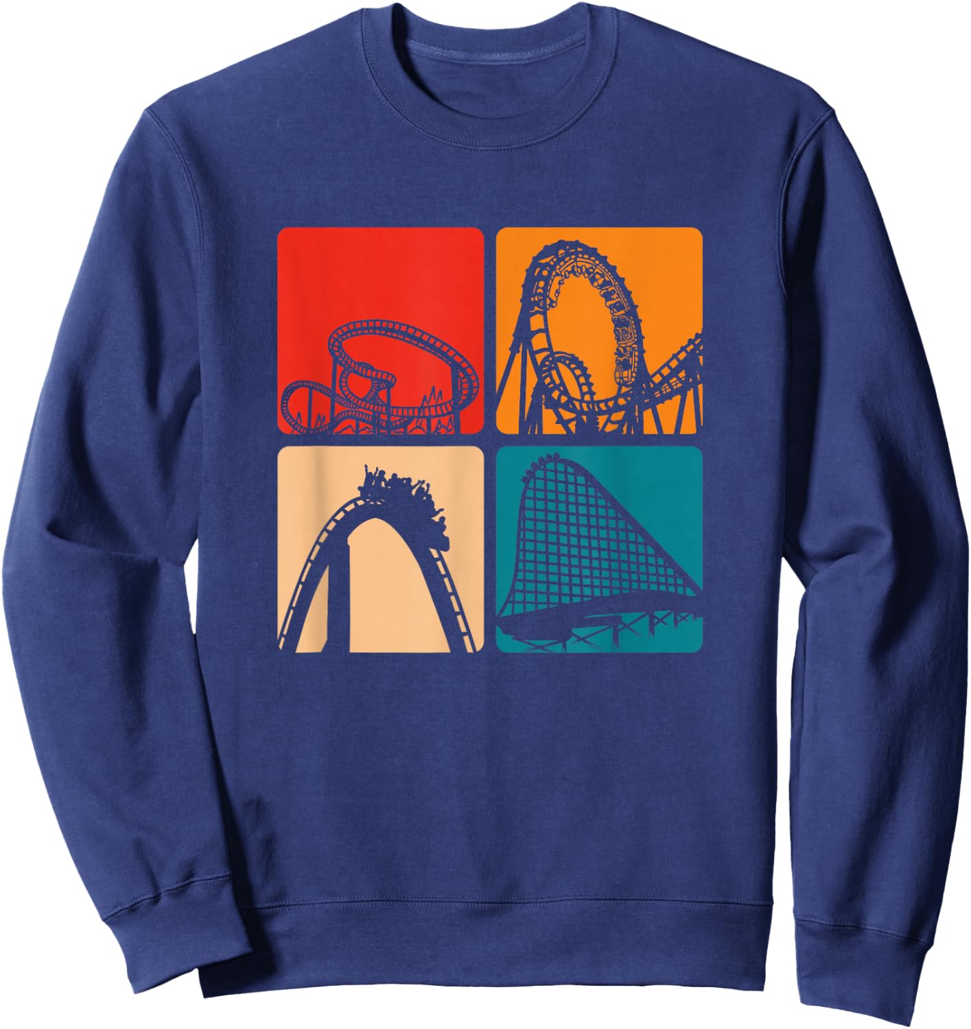 Roller Coasting Retro rollercoasters Vintage Design Sweatshirt - Sweatshirt | Navy