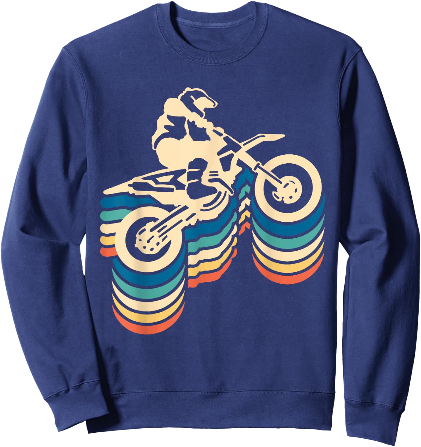 Retro Dirt Bike Rider Funny Enduro Biker Motorcycle Lovers Sweatshirt - Sweatshirt | Navy