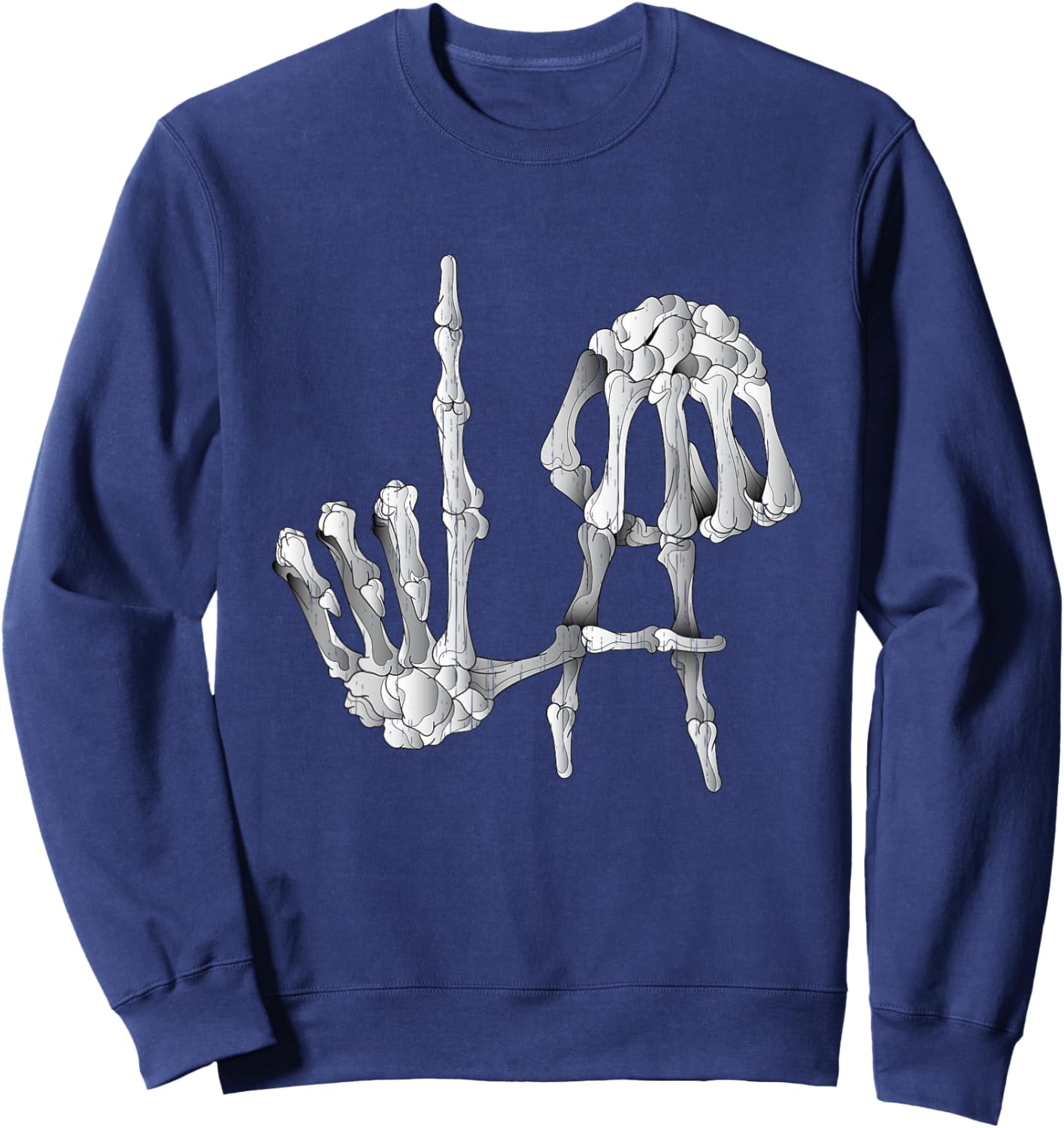 Los Angeles LA Hand Sign Funny Skeleton Halloween Costume Sweatshirt - Sweatshirt | Navy