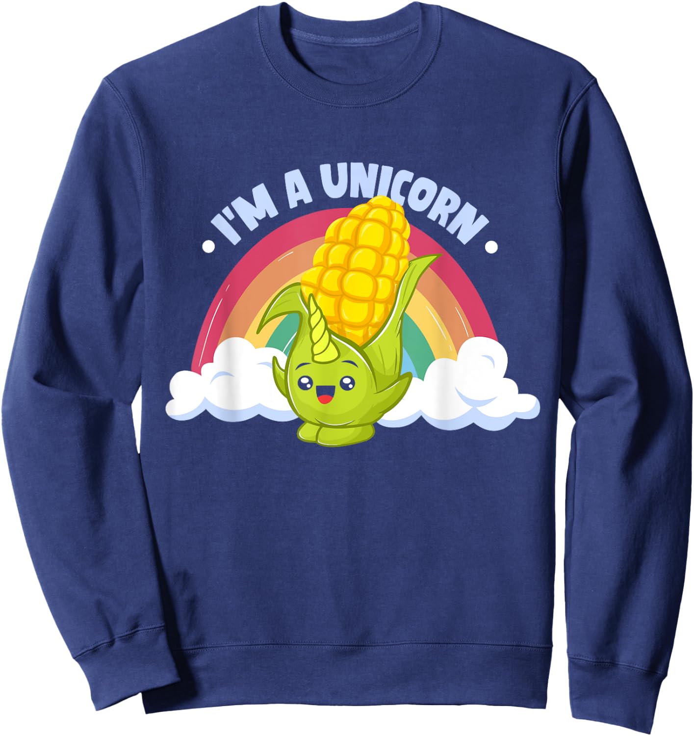 Maize Toddler Farming Corn Kids Crop I'm A Unicorn Sweatshirt - Sweatshirt | Navy