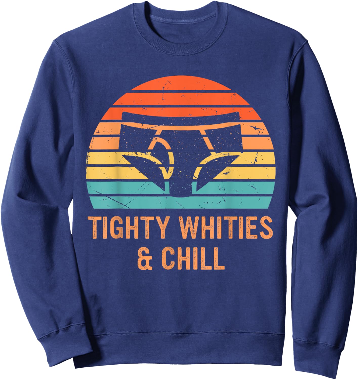 Tighty Whities & Chill Retro Sunset Apparel Sweatshirt - Sweatshirt | Navy