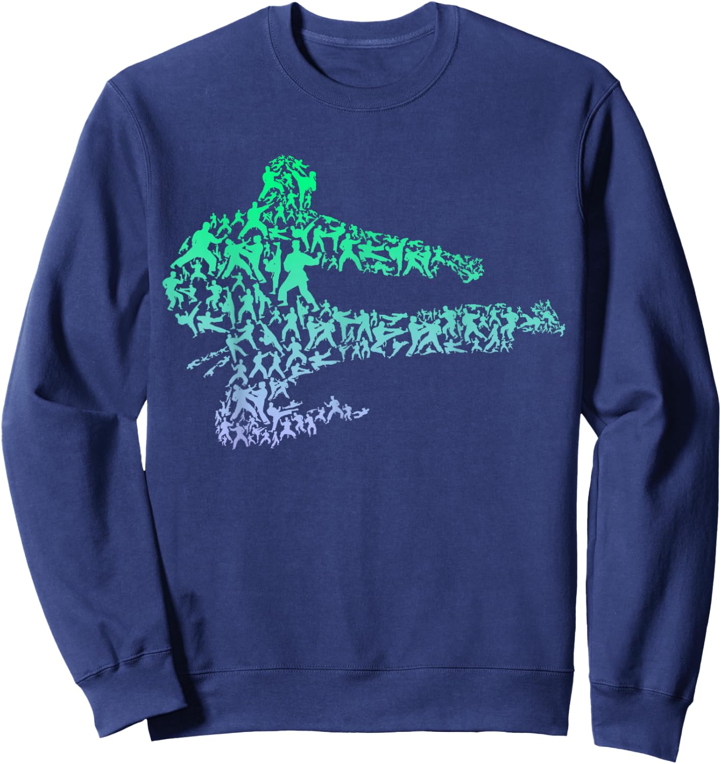 Cool Martial Arts Karate Kick Fighter Graphic Design Karate Sweatshirt - Sweatshirt | Navy