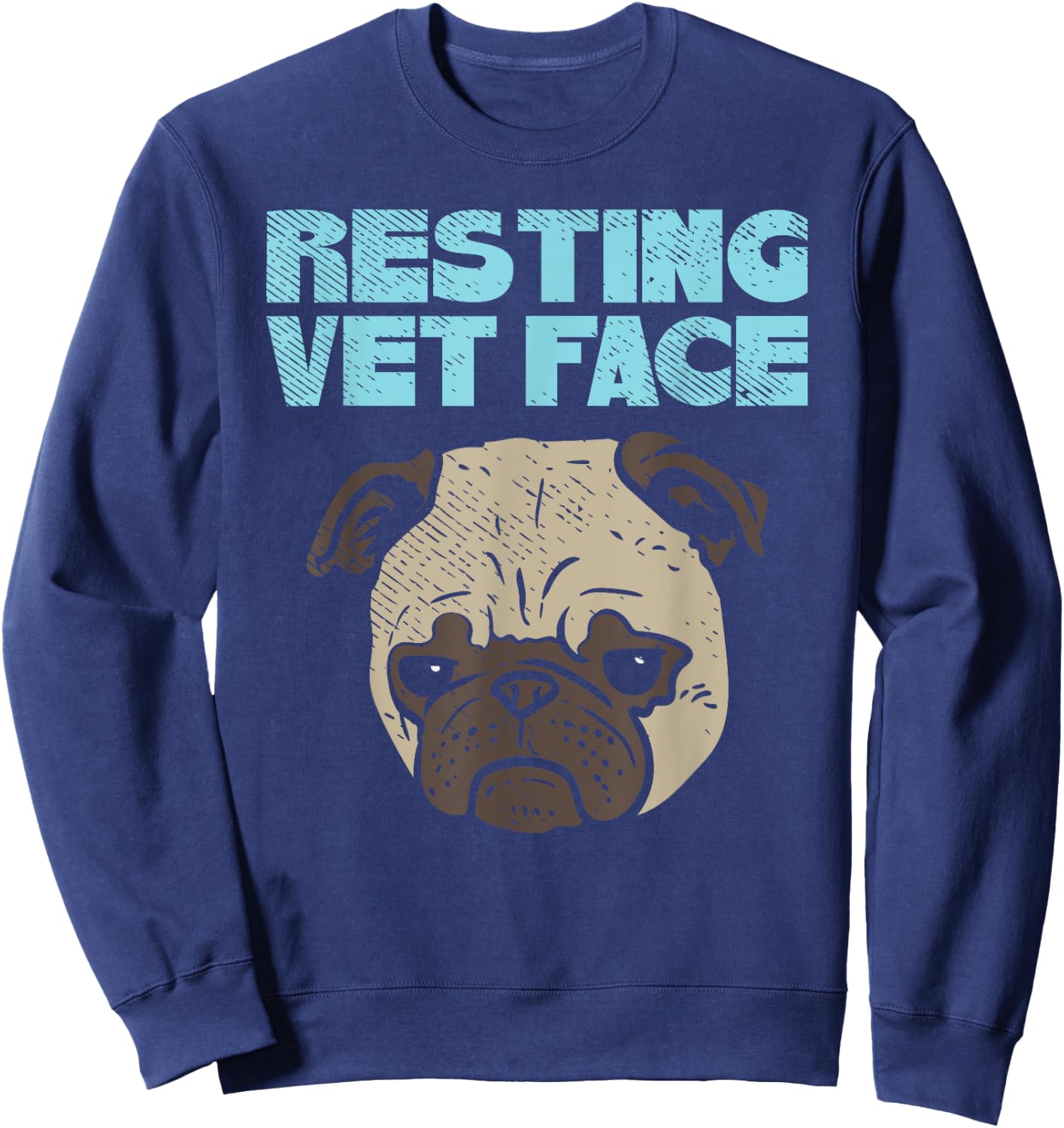 Resting Vet Face Funny Veterinary Sweatshirt - Sweatshirt | Navy