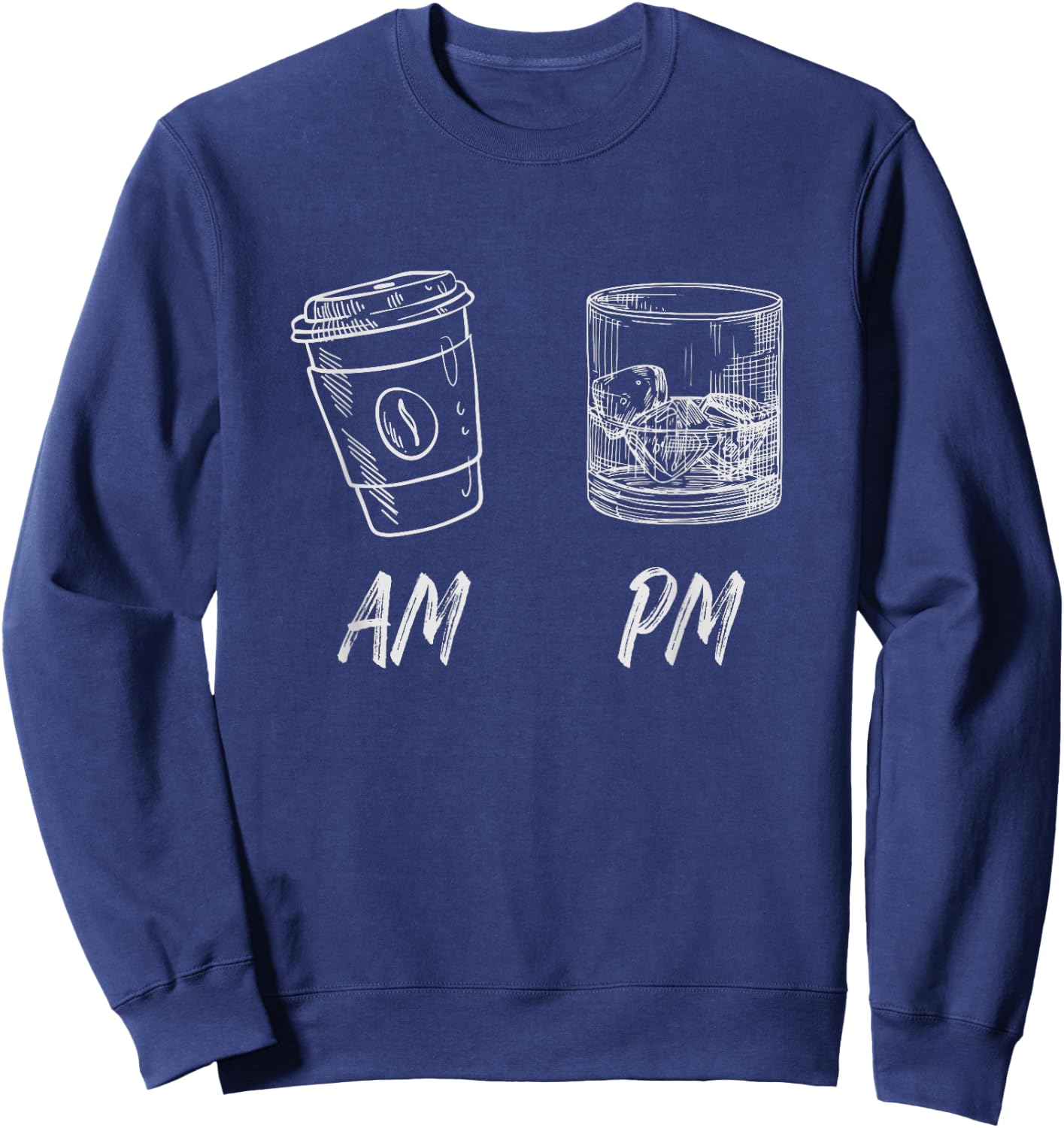 Am Coffee Pm Whiskey Sweatshirt - Sweatshirt | Navy