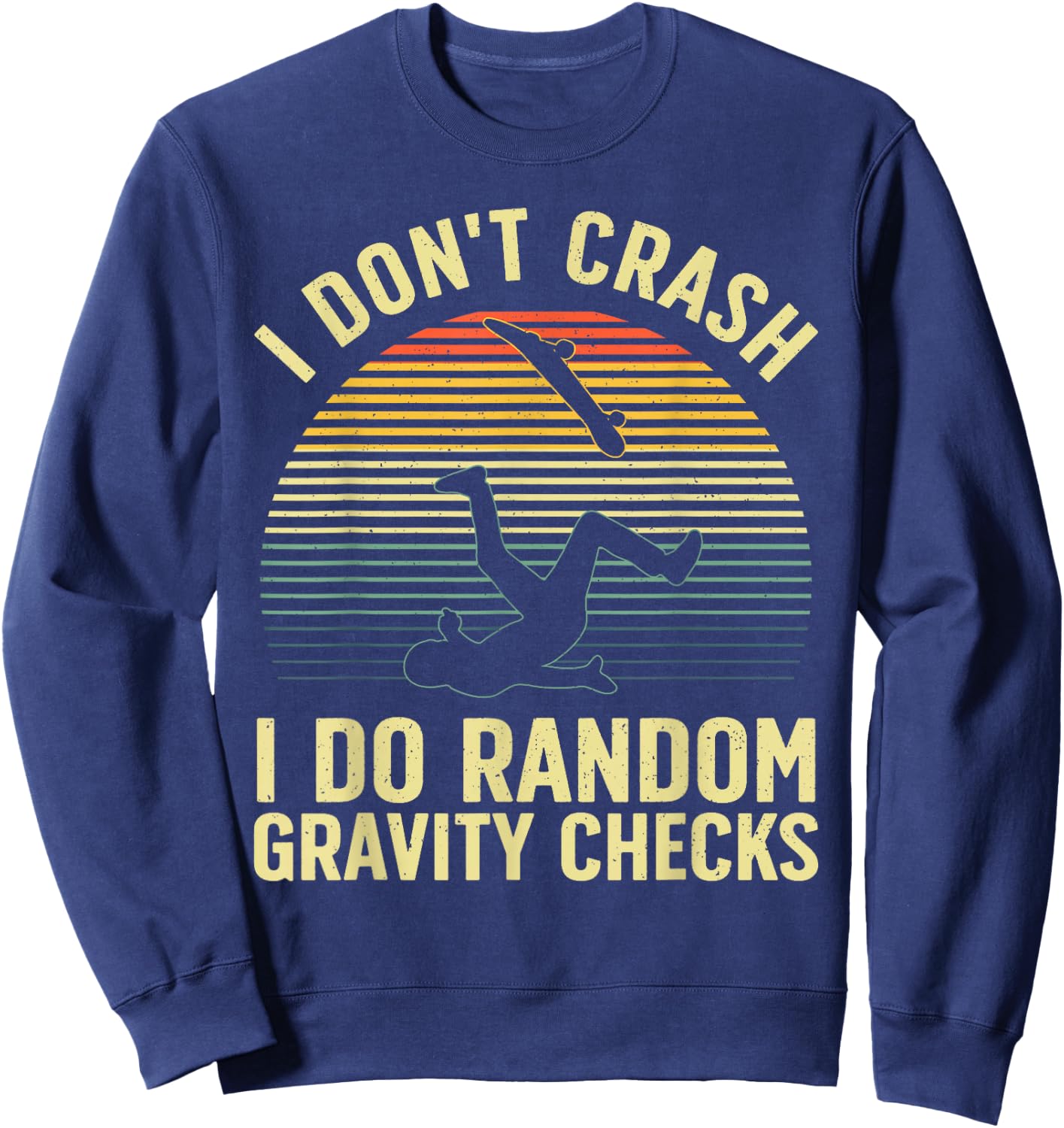 Cool Skateboard Art Women Skateboarder Skate Board Sweatshirt - Sweatshirt | Navy
