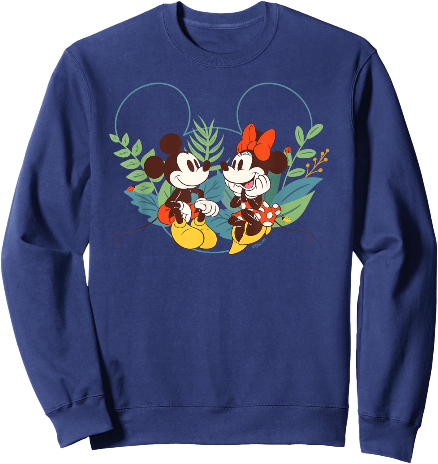 Disney Mickey & Minnie Mouse Spring Chat Botanical Garden Sweatshirt - Sweatshirt | Navy