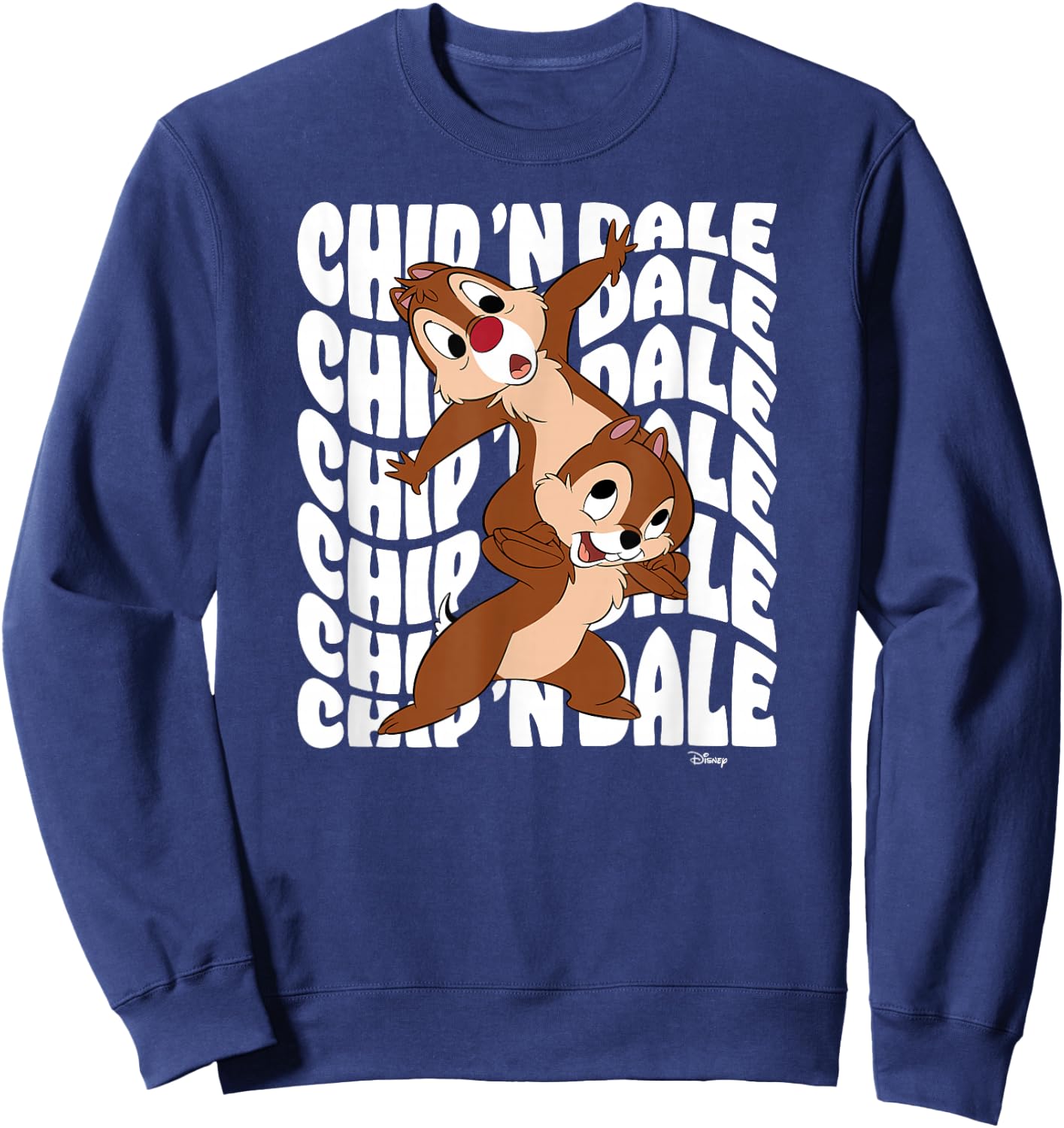Chip 'N Dale Rescue Rangers - Wavy Stacked Sweatshirt - Sweatshirt | Navy