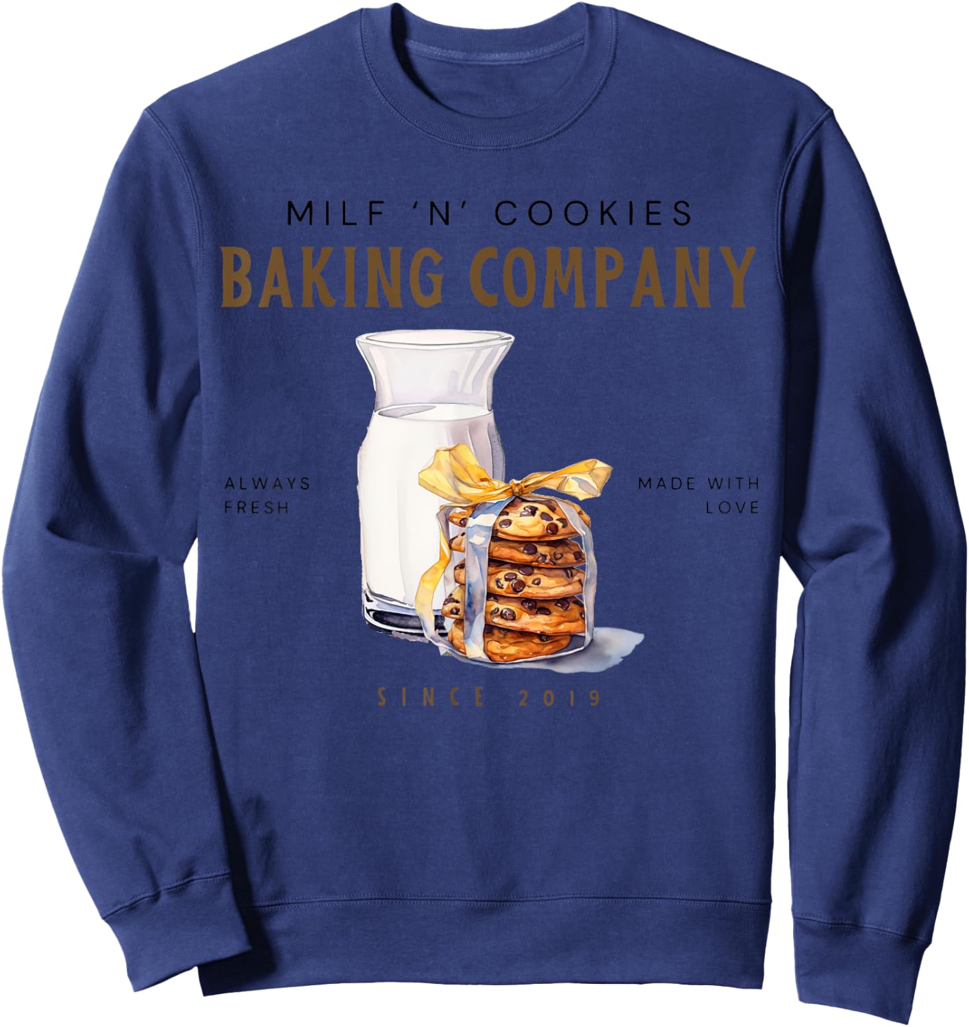 Milf And Cookies Baking Company, Christmas Cookie Baking Sweatshirt - Sweatshirt | Navy