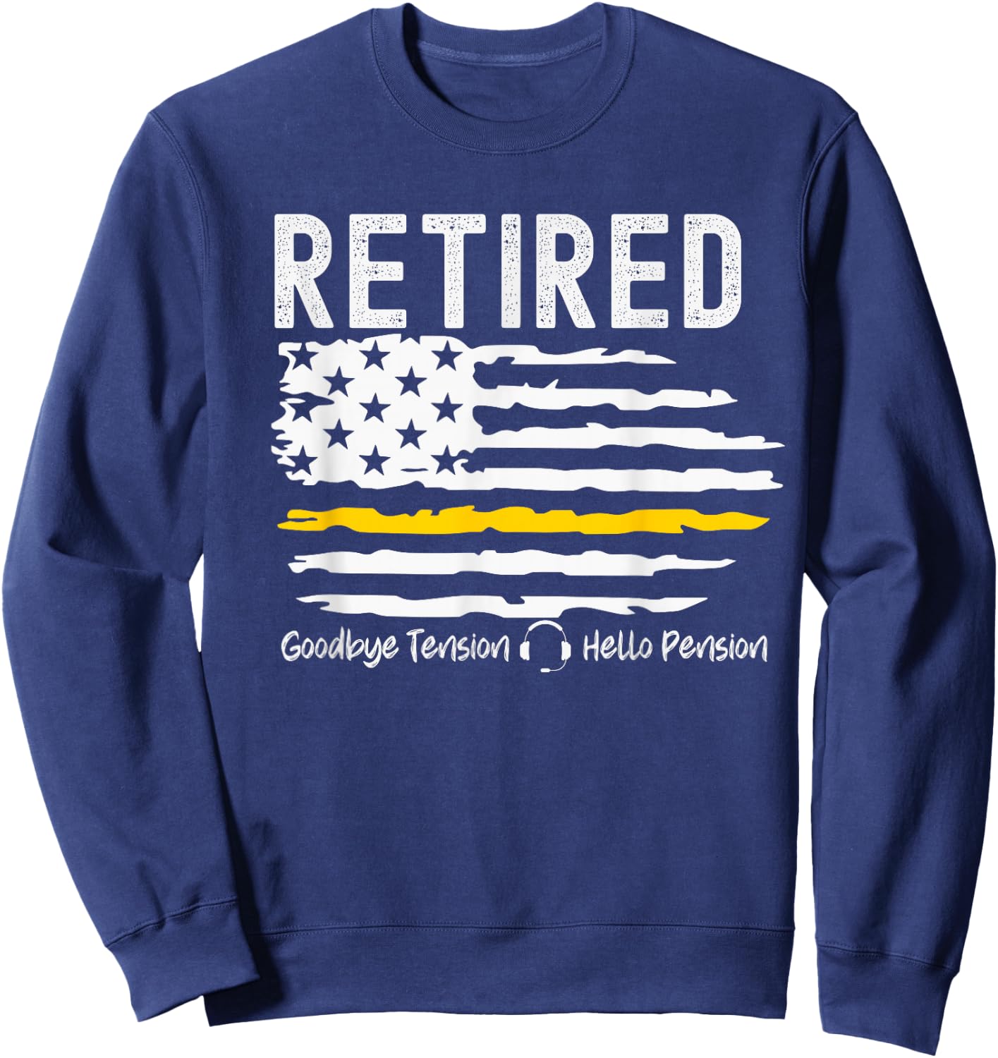 911 Retired Dispatcher Gift Thin Gold Line Dispatch Life Sweatshirt - Sweatshirt | Navy