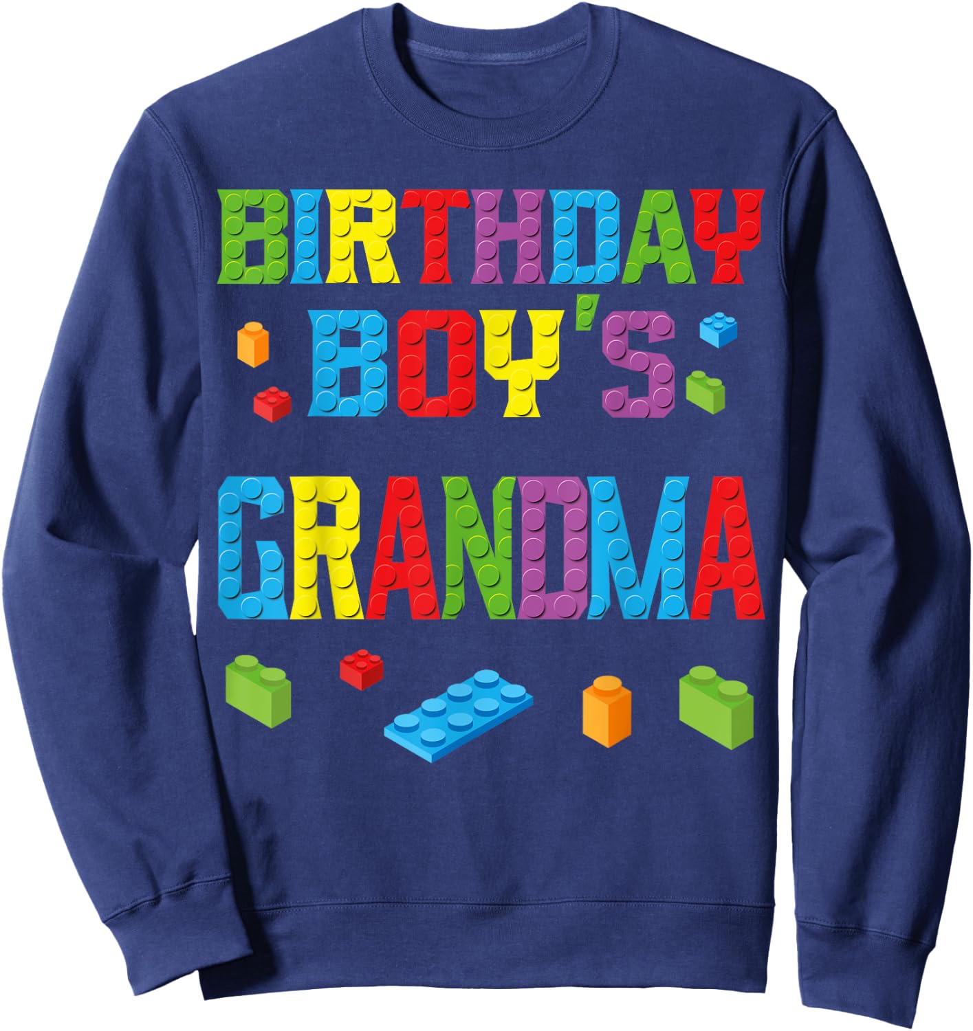 Master Builder Birthday Boy's Grandma Building Bricks Blocks Sweatshirt - Sweatshirt | Navy