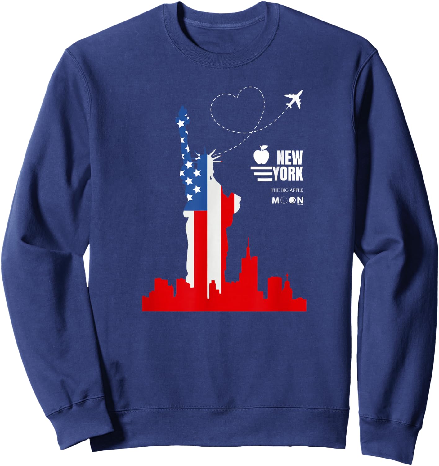 New York City Graphics I Love NY NYC Statue of Liberty Sweatshirt - Sweatshirt | Navy