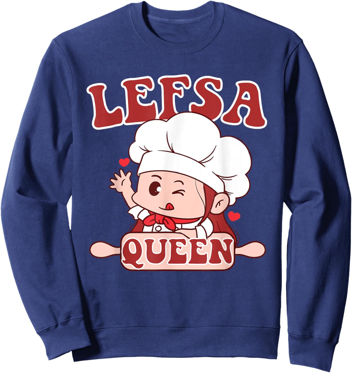 Lefsa Queen Norwegian Potato Flatbread Sweatshirt - Sweatshirt | Navy