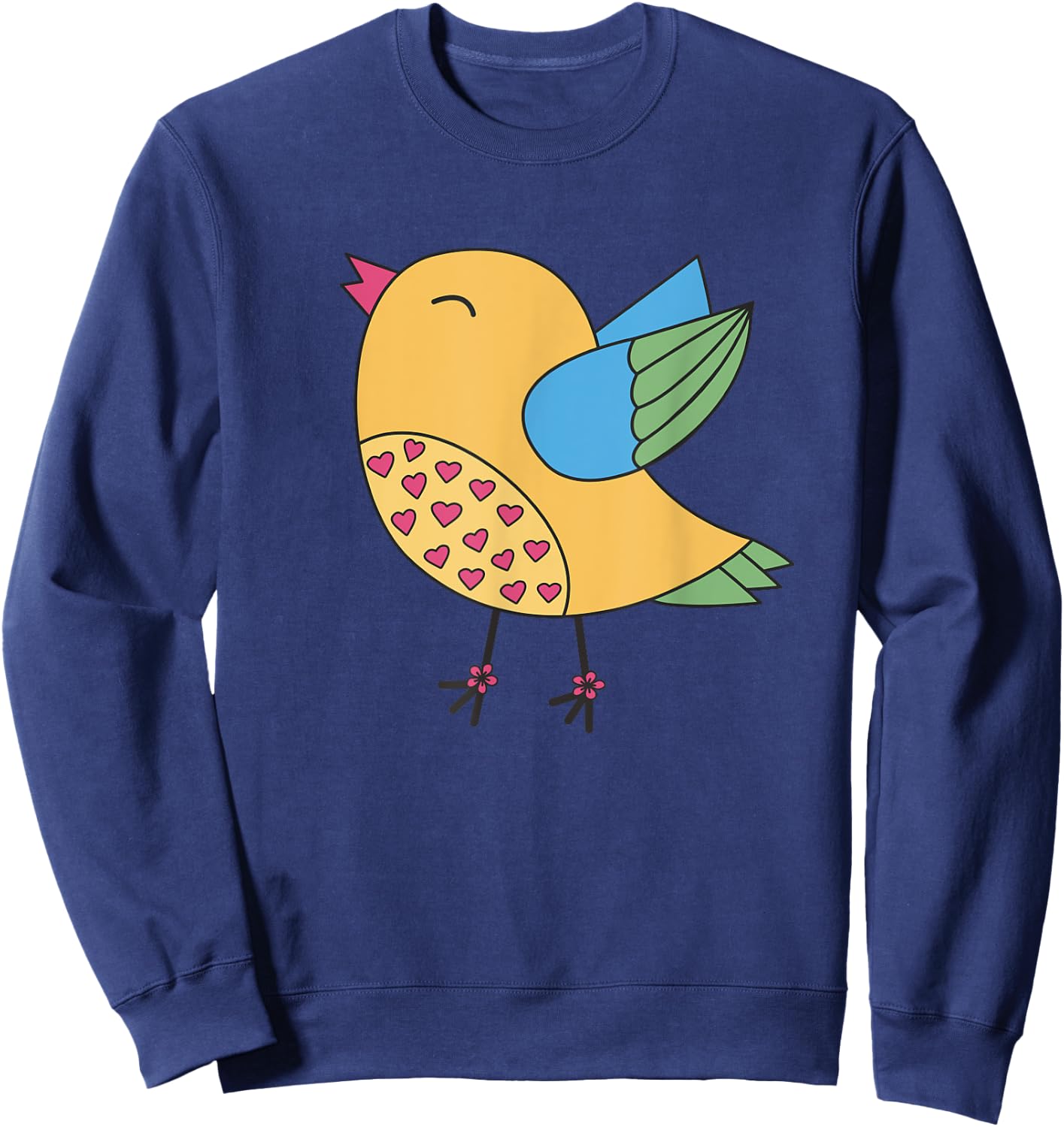 Cute Happy Yellow Bird Lover Gift Toddler Kids Youth Sweatshirt - Sweatshirt | Navy