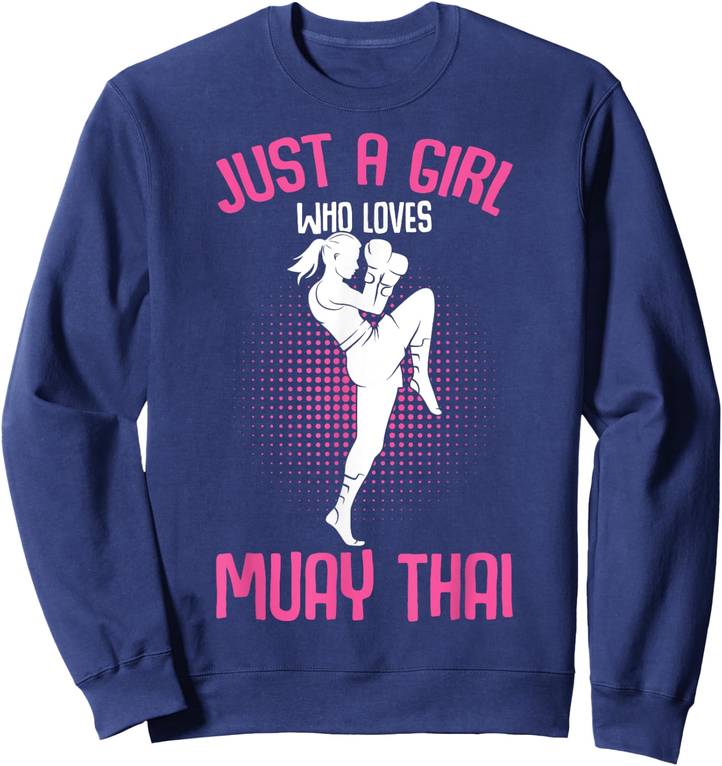 Just a Girl who loves Muay Thai Kids Girls Sweatshirt - Sweatshirt | Navy