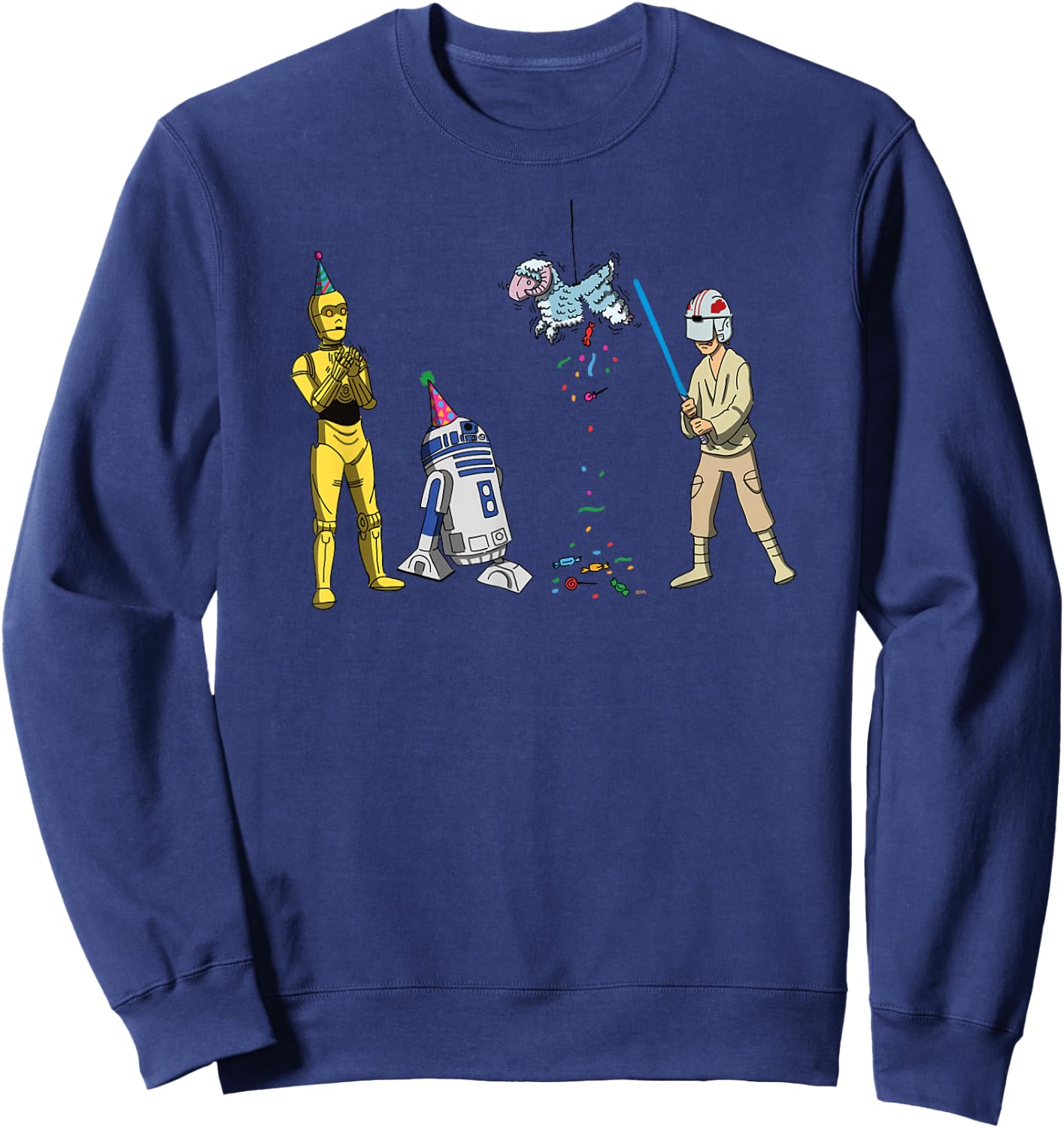 Star Wars Luke Skywalker Jedi Droids Tauntaun Piñata Funny Sweatshirt - Sweatshirt | Navy