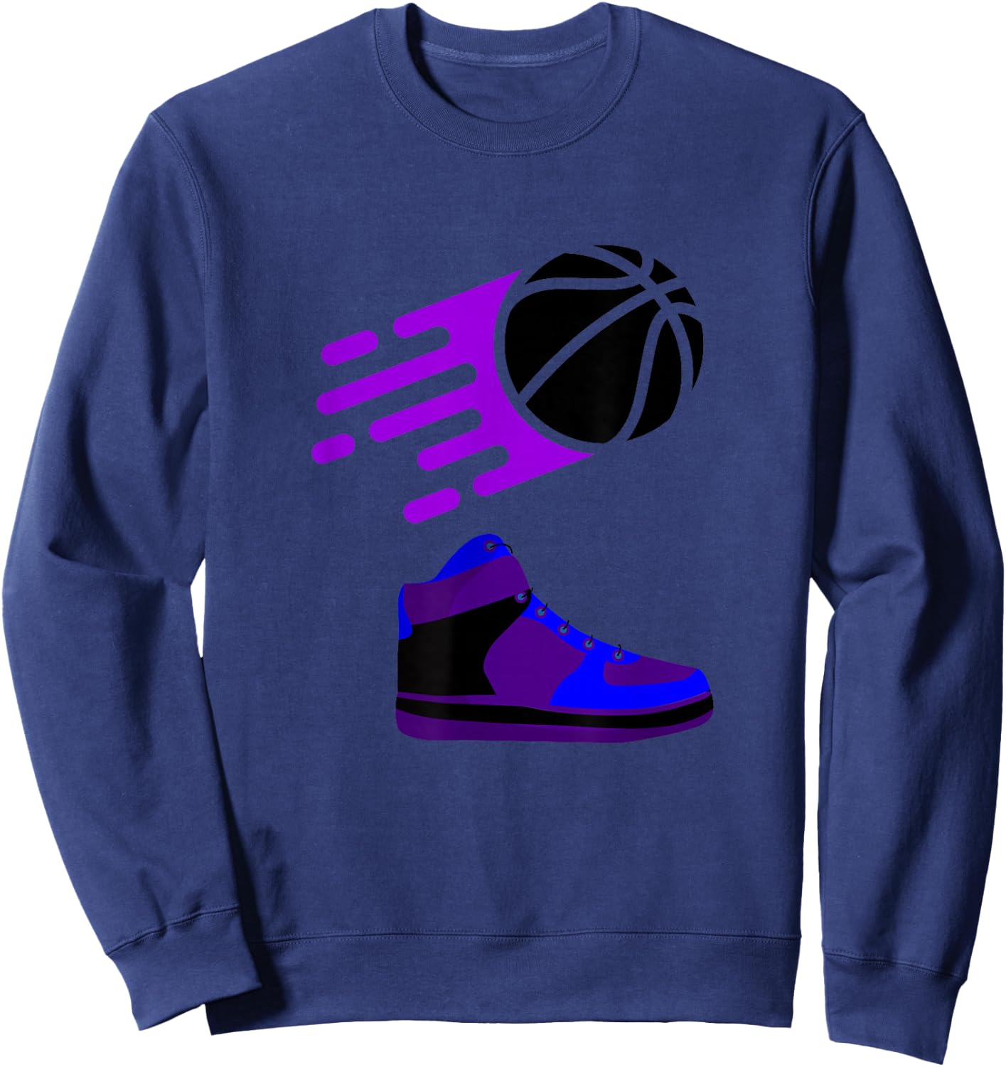Purple Basketball Sneaker Sweatshirt - Sweatshirt | Navy