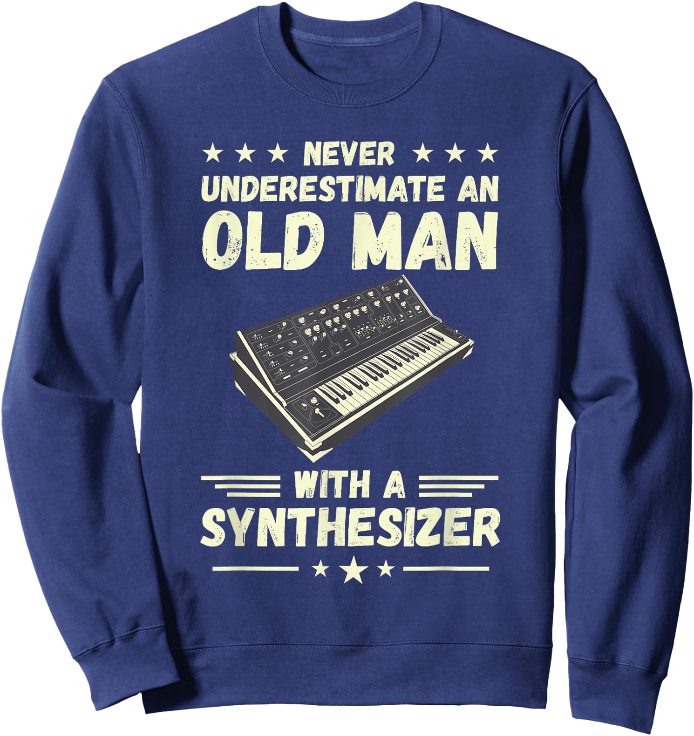 Synthesizer Never Underestimate An Old Man Modular Synth Sweatshirt - Sweatshirt | Navy