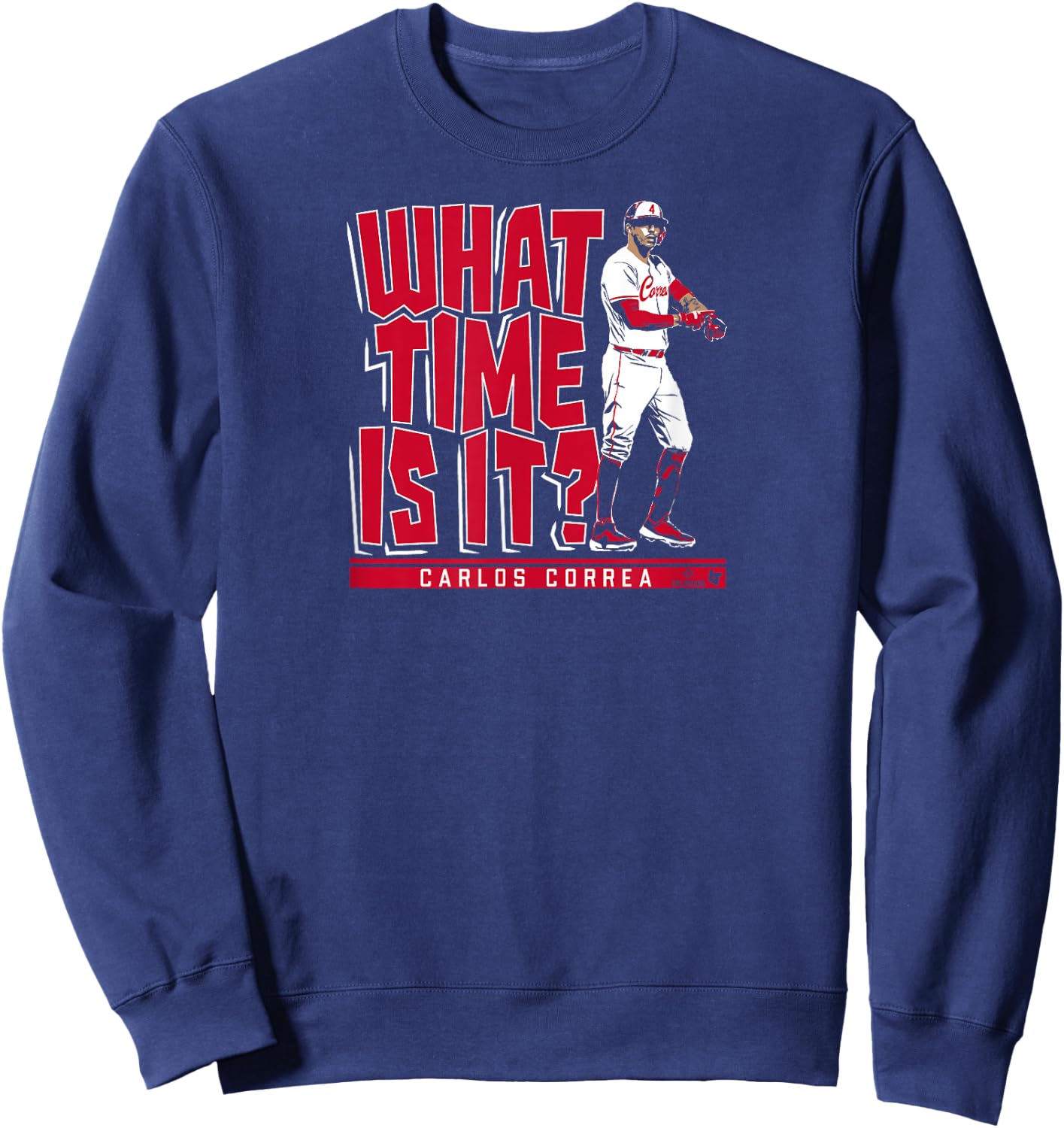 Carlos Correa - What Time is It - Minnesota Baseball Sweatshirt - Sweatshirt | Navy