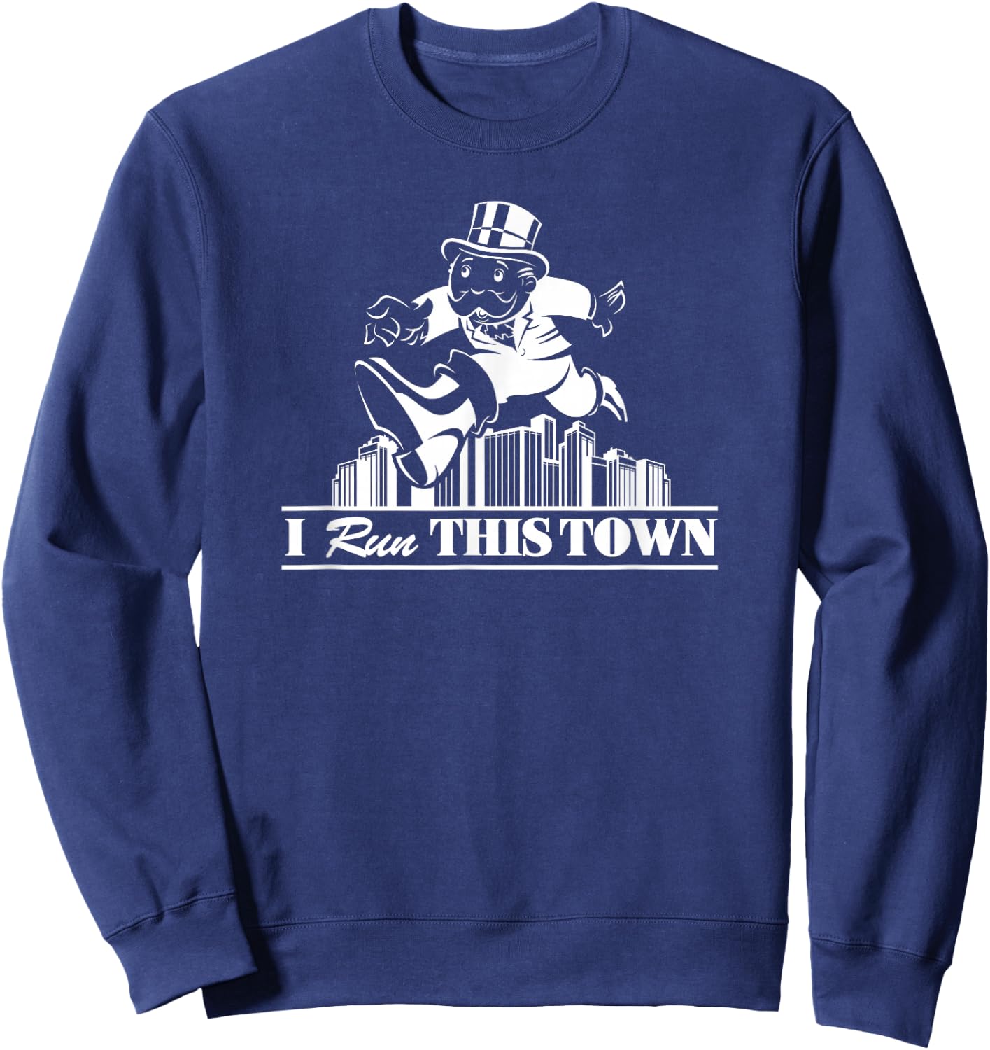 Monopoly Mr. Monopoly I Run This Town Funny Classic Sweatshirt - Sweatshirt | Navy