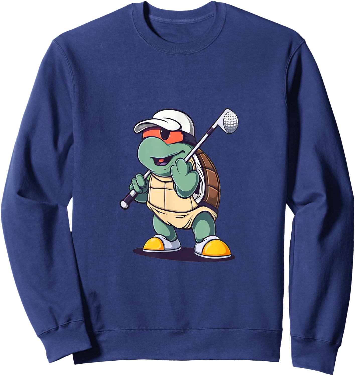 Turtle Tortoise Playing Golf Golfer Golfing Sweatshirt - Sweatshirt | Navy