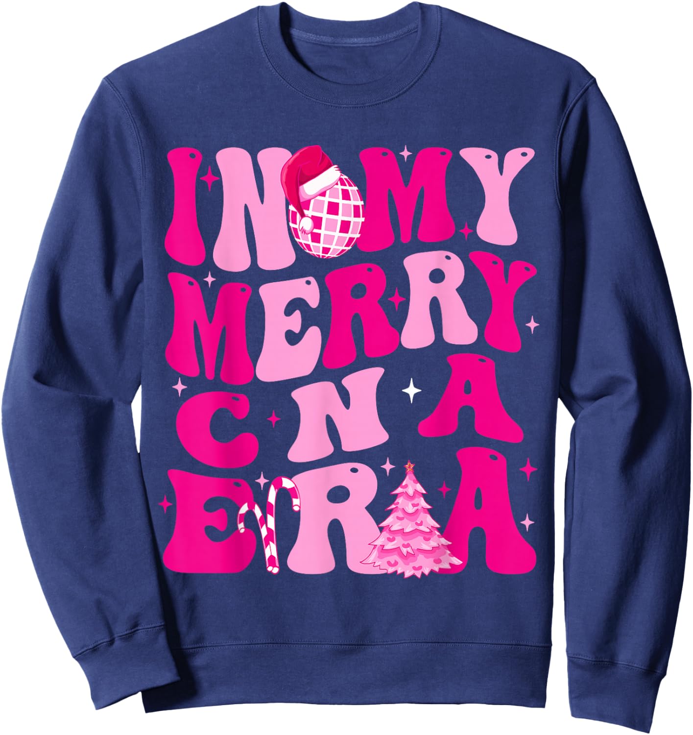 In My Merry CNA Era Christmas Retro Sweatshirt - Sweatshirt | Navy