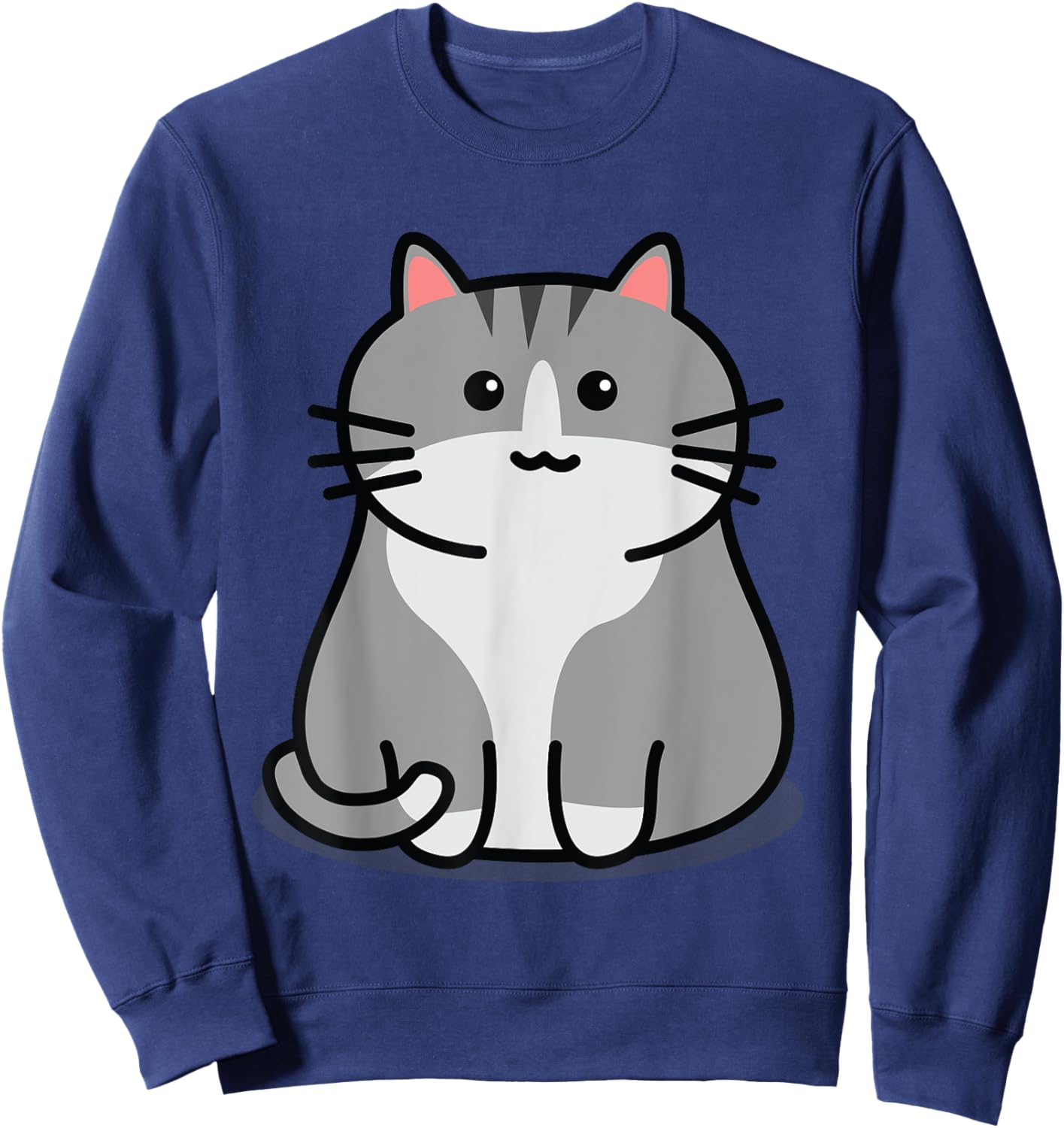 Cute Grey Tabby Cat Feline Companion Tabby Cats Sweatshirt - Sweatshirt | Navy