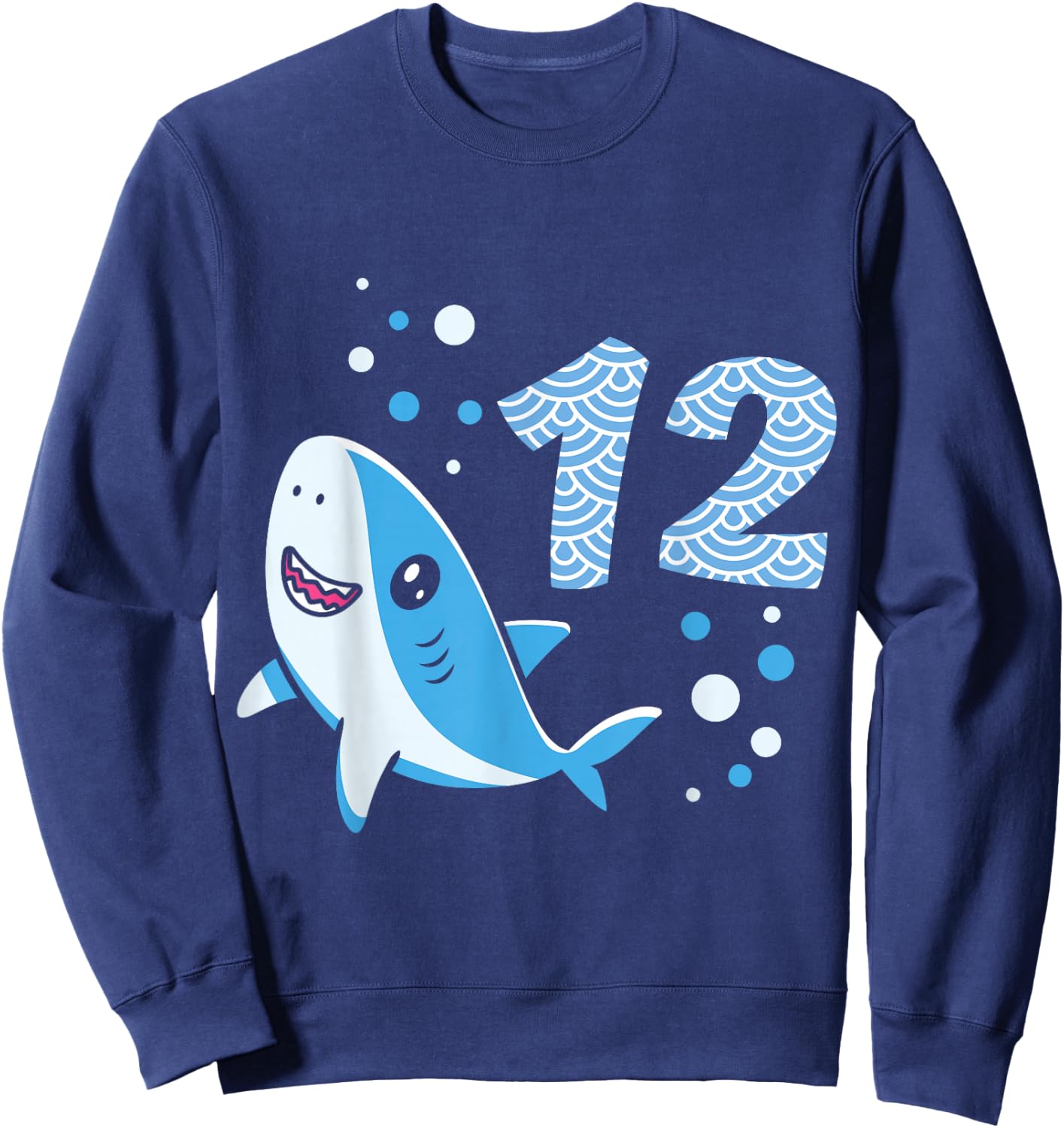 12th Birthday Boys Shark 12 years Old Ocean Shark B-day Sweatshirt - Sweatshirt | Navy
