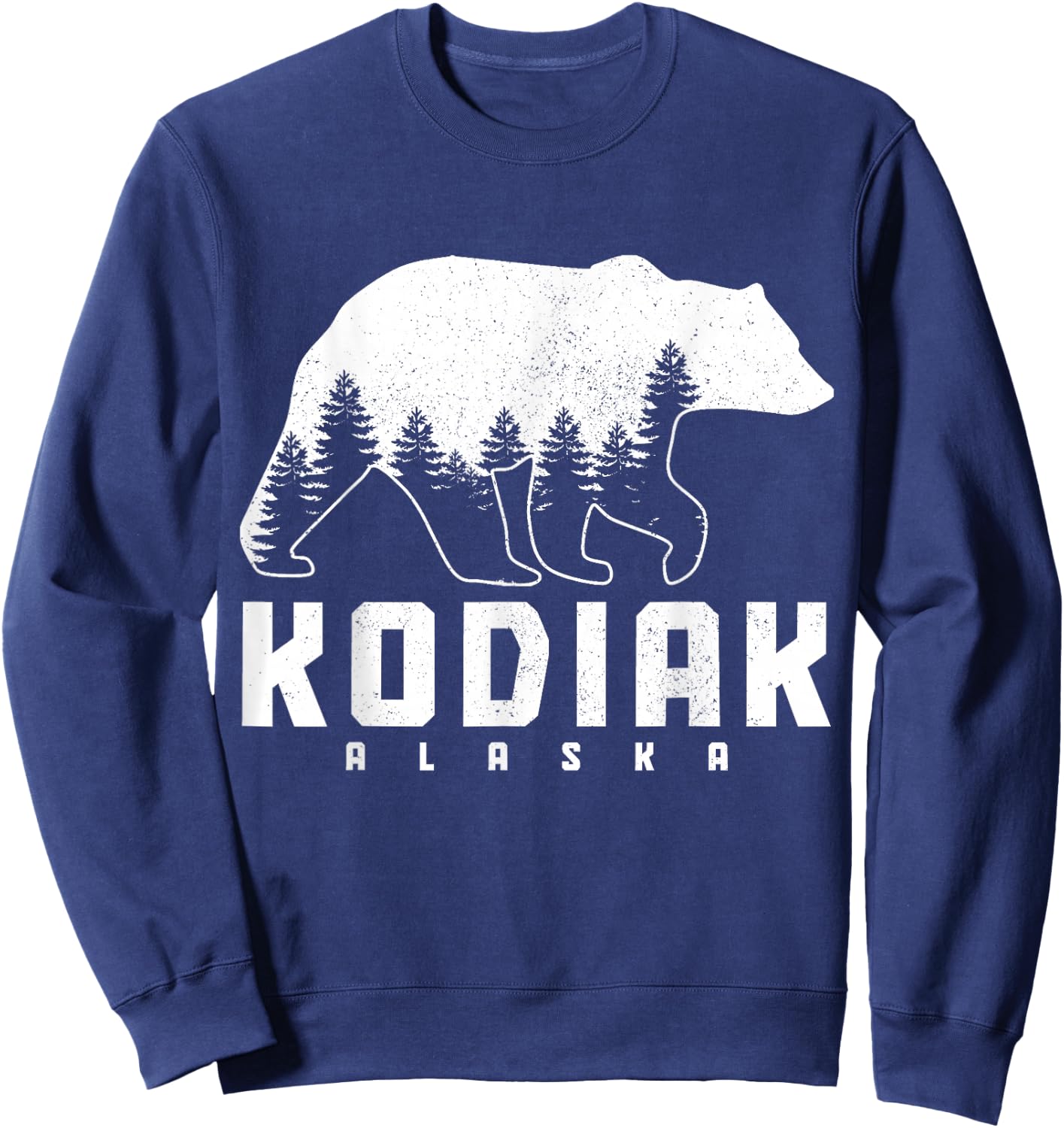 Kodiak Alaska Bear Grizzly Pride Outdoor Nature Vintage Sweatshirt - Sweatshirt | Navy