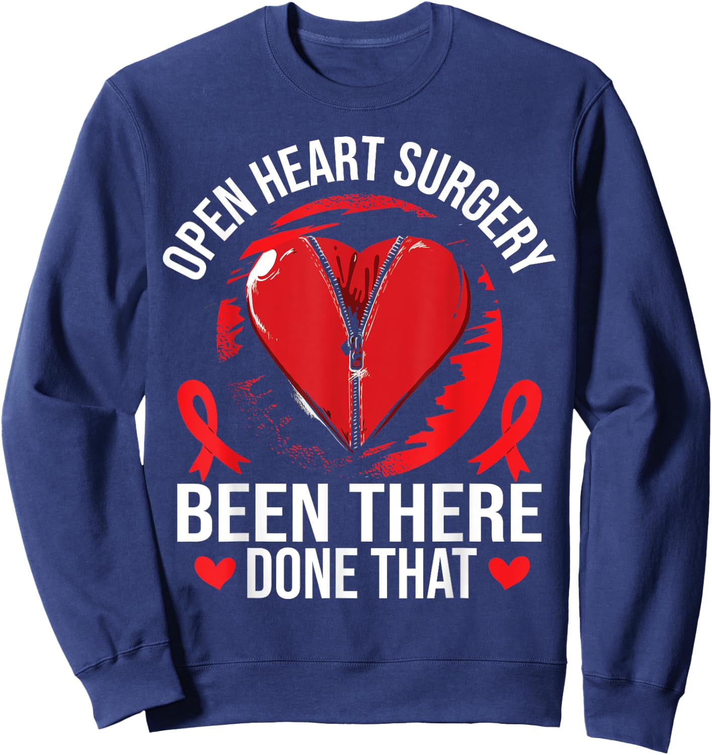Open Heart Surgery Recovery Sweatshirt - Sweatshirt | Navy