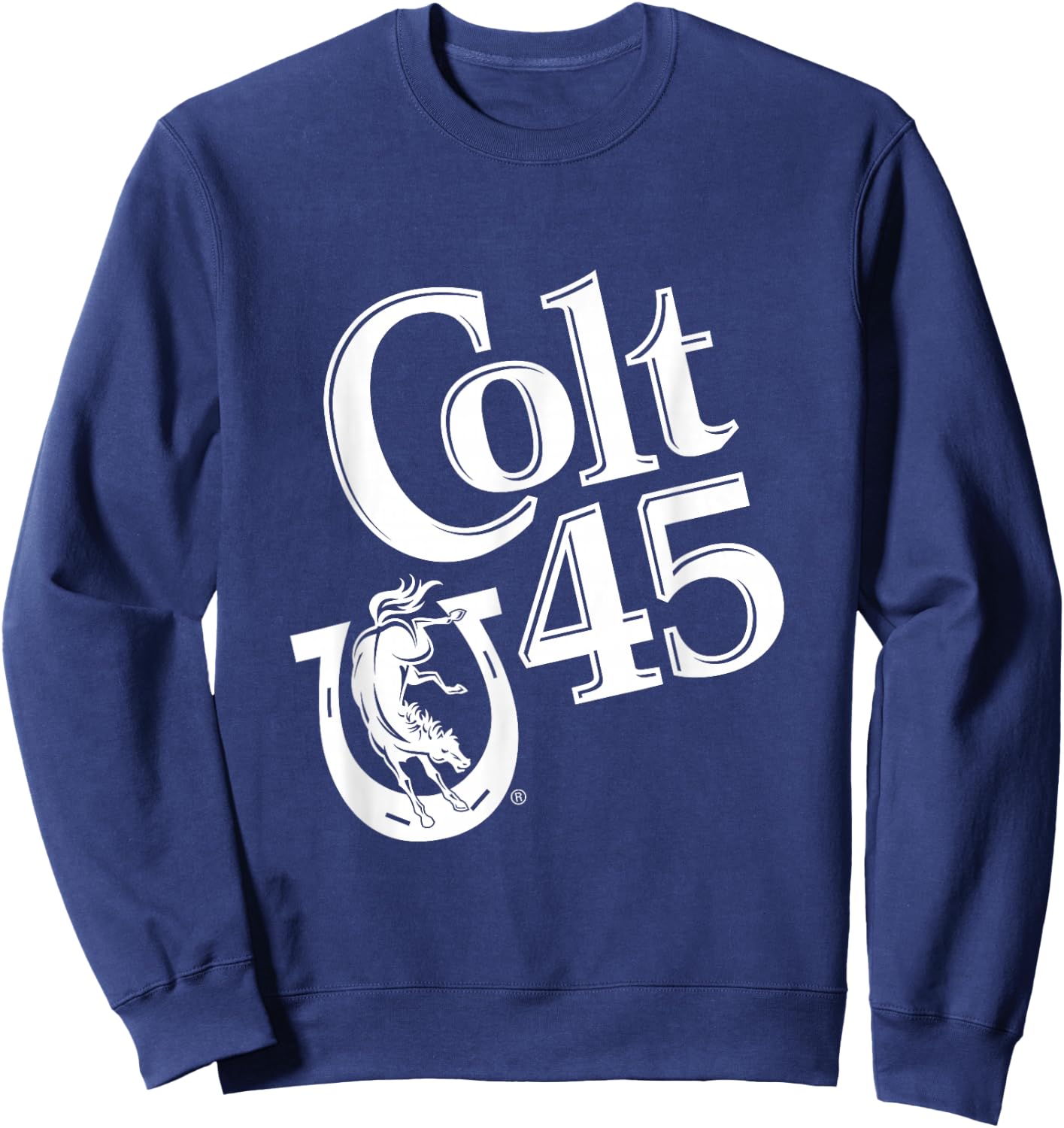 Colt 45 Beer Style - White Logo Sweatshirt - Sweatshirt | Navy