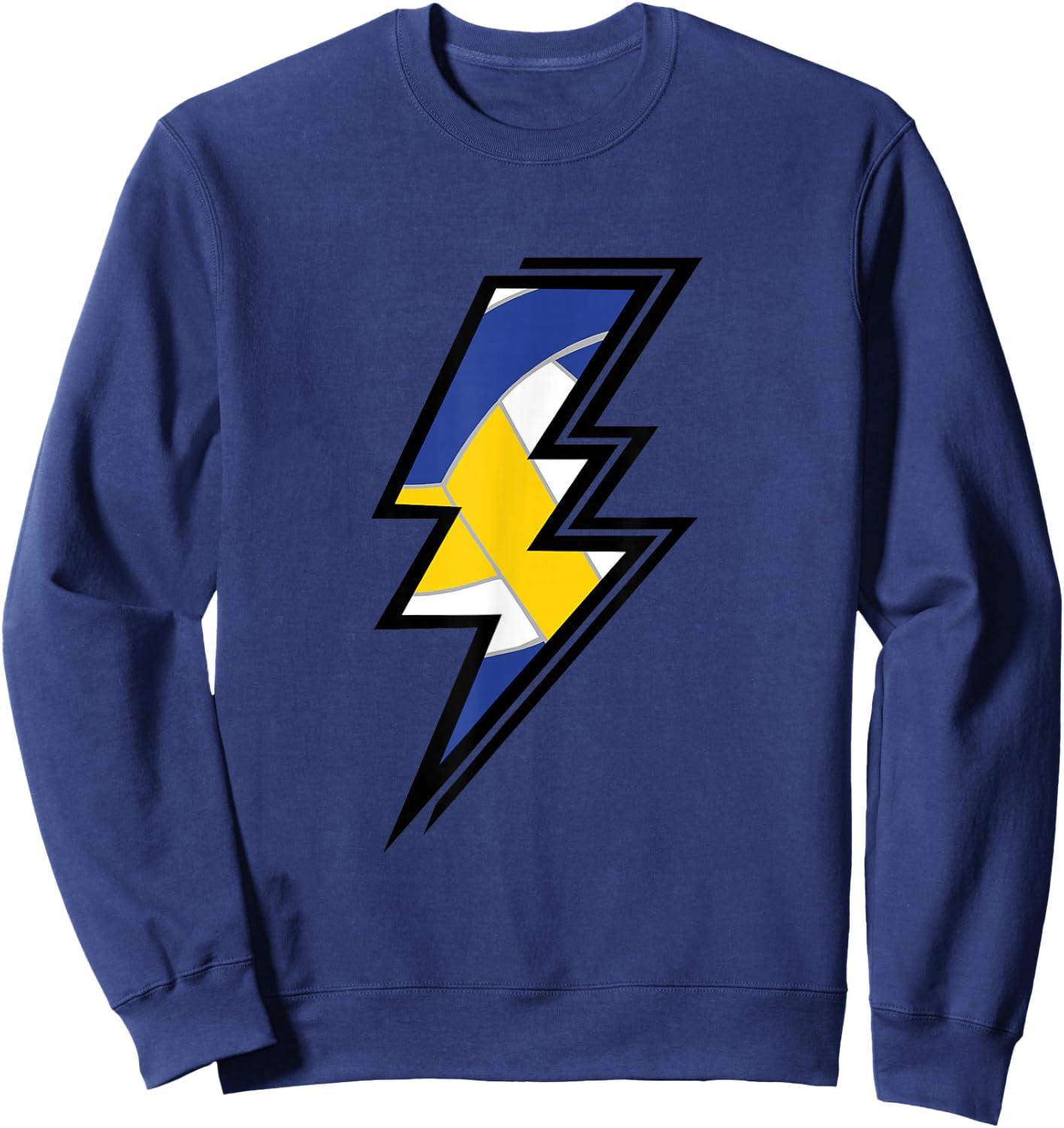 Volleyball Lightning Bolt Volleyball Mom Dad Game Day Sweatshirt - Sweatshirt | Navy