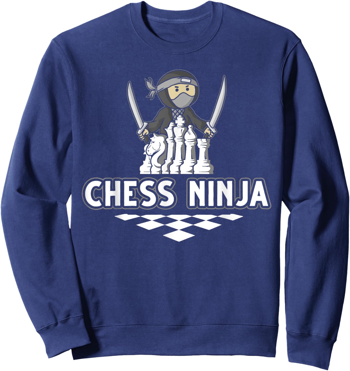 Funny Chess Design Kids Boys Girls Ninja Chess Lover Players Sweatshirt - Sweatshirt | Navy