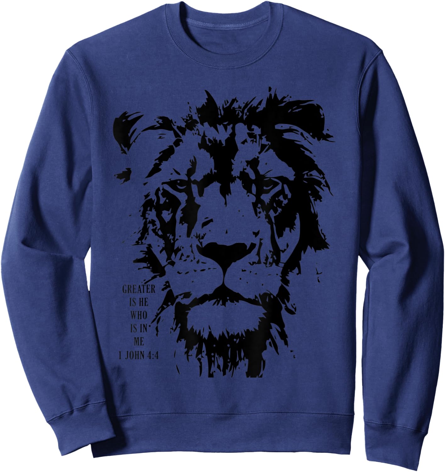 Greater is He Who Is In Me Christian Bible Gift Sweatshirt - Sweatshirt | Navy