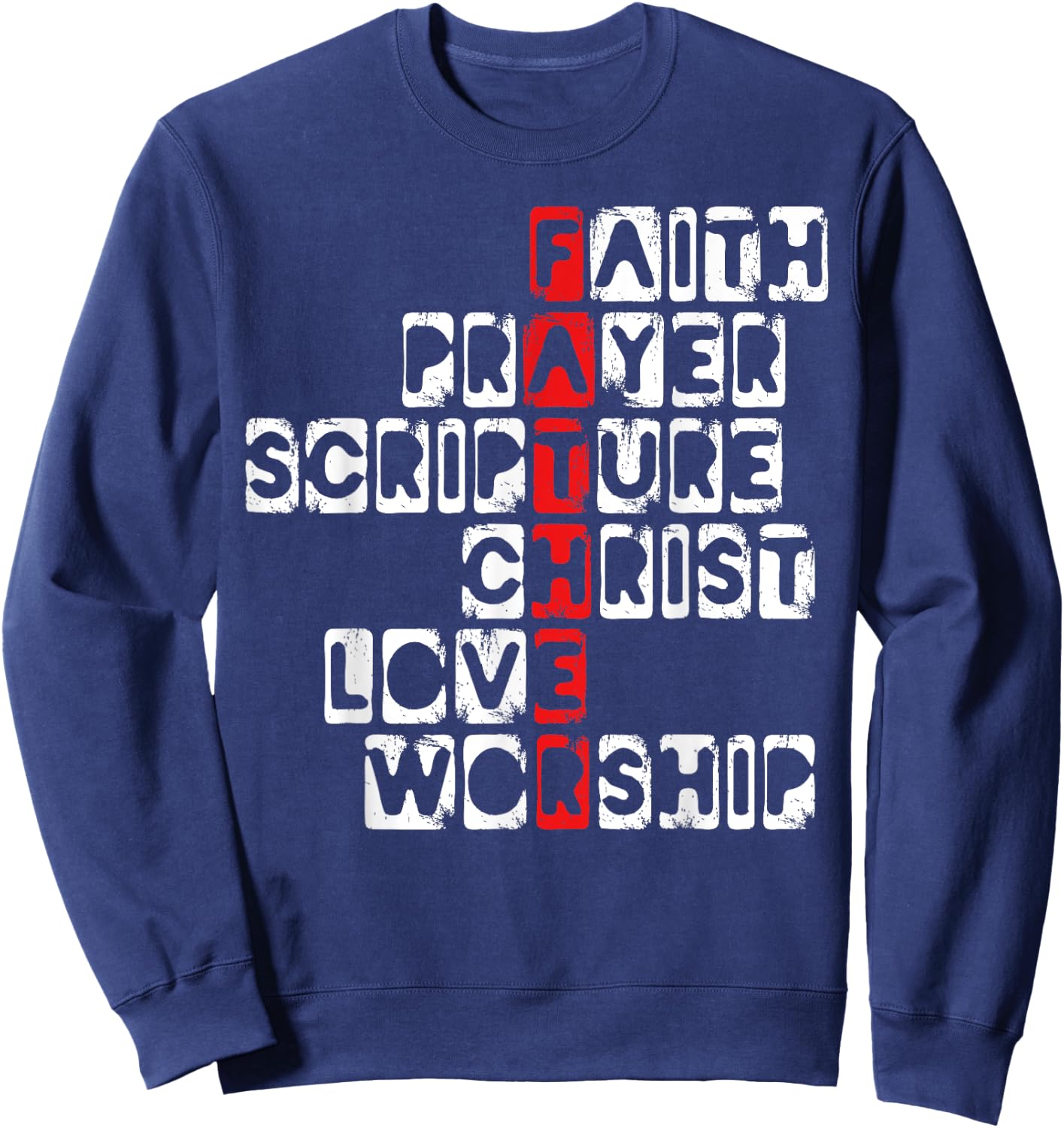 Religious Dad Christian Believer Fatherhood Fathers Day Sweatshirt - Sweatshirt | Navy