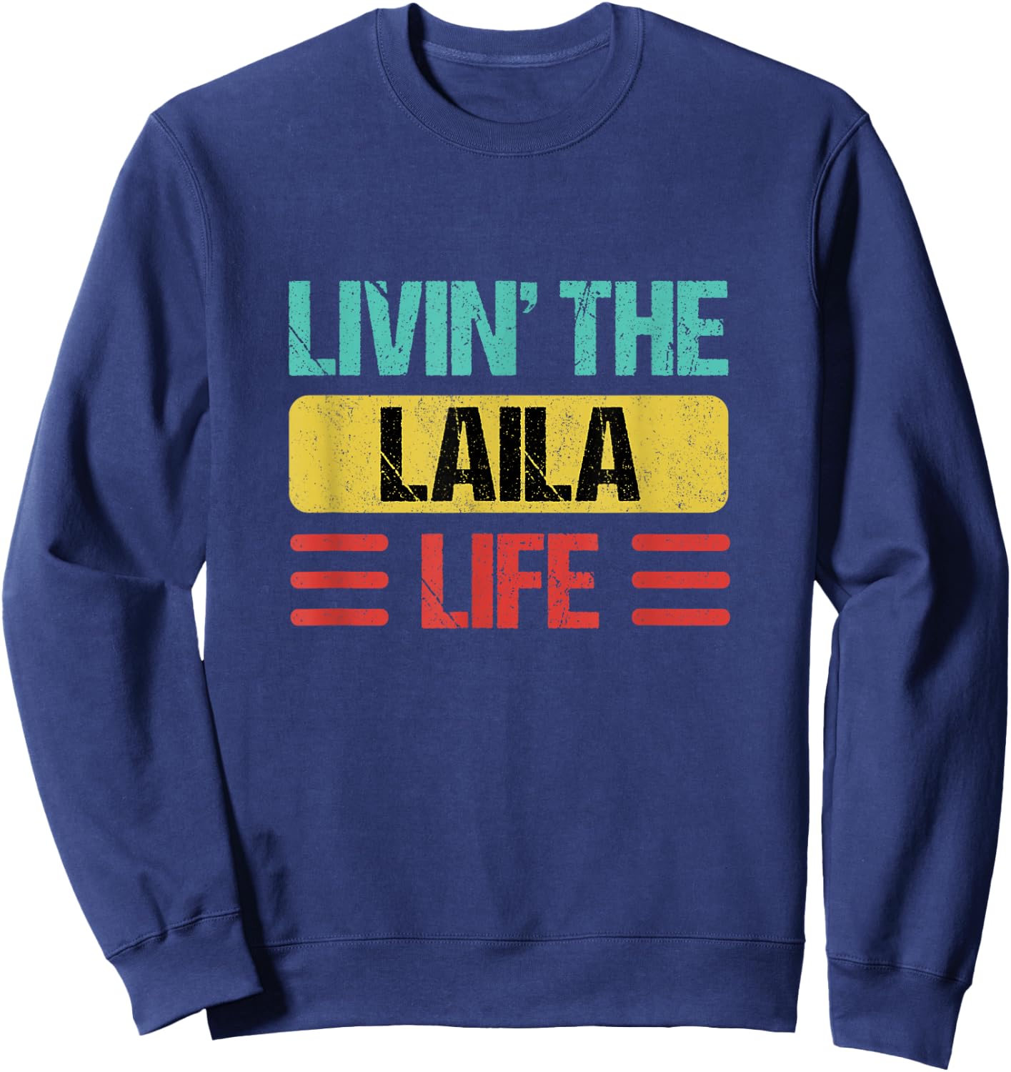 Laila Name Shirts & Gifts Laila Name - -Adults, Black, Small Sweatshirt - Sweatshirt | Navy
