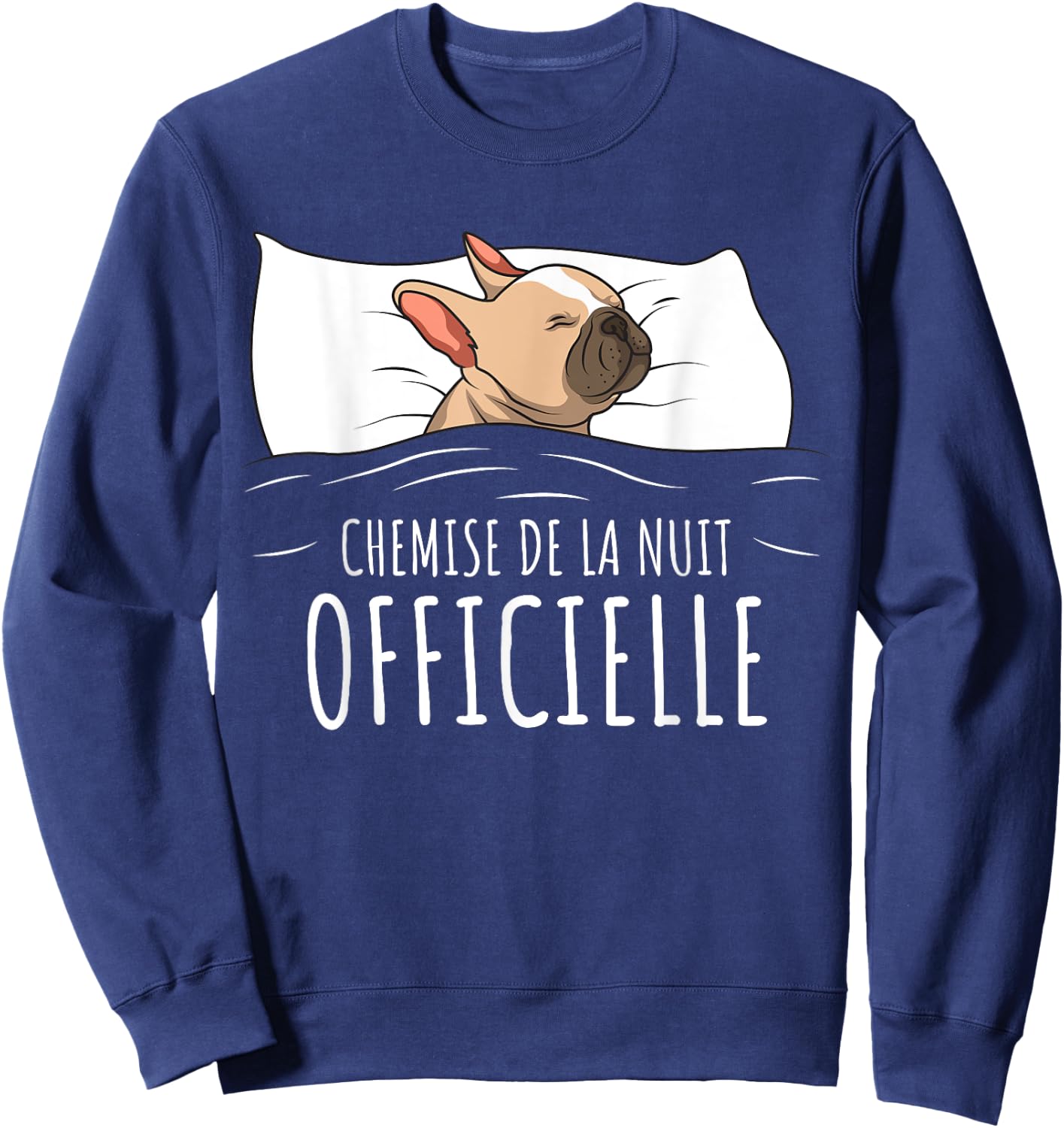 Official French Bulldog Nightshirt Pyjamas Women Kids Sweatshirt - Sweatshirt | Navy