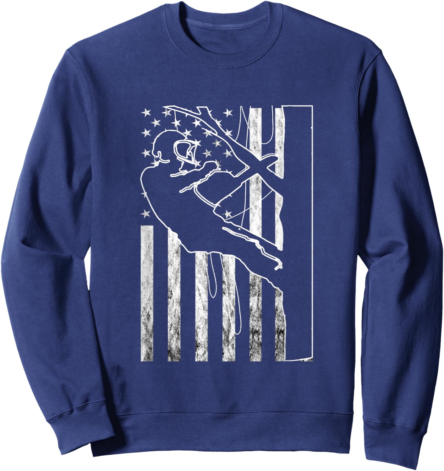 Arborist America USA Outdoorsman Tree Climbing Logger Sweatshirt - Sweatshirt | Navy