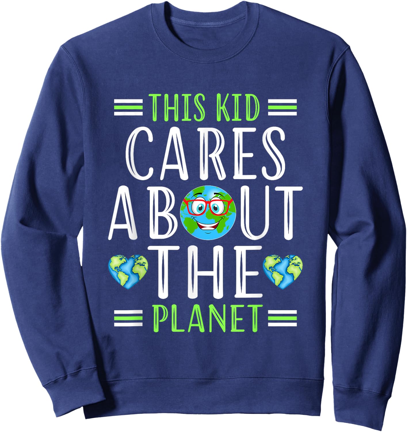 recycle This Kid Cares Planet Save World Hour Earth Day Sweatshirt - Sweatshirt | Navy