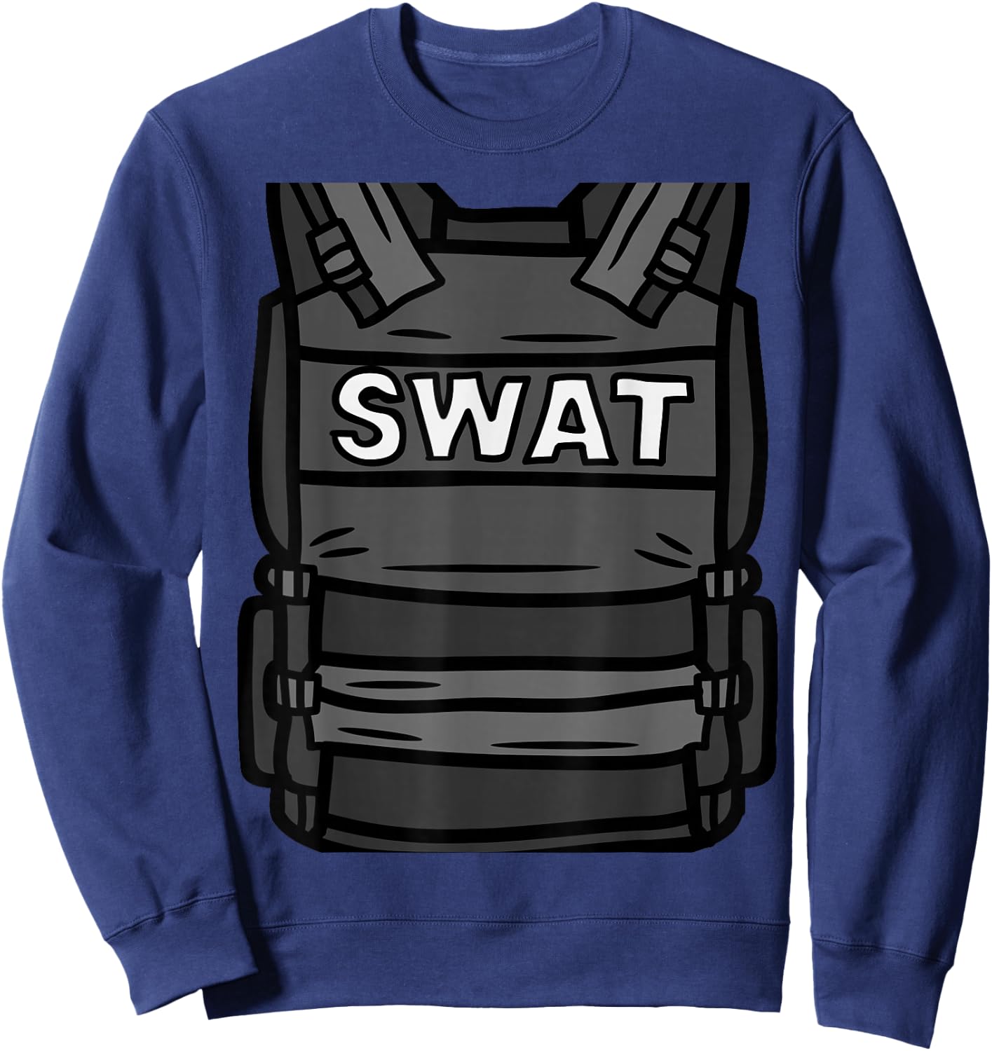 Fantabulous Acc SWAT Vest Police Uniform Halloween Costume Funny Sweatshirt - Sweatshirt | Navy