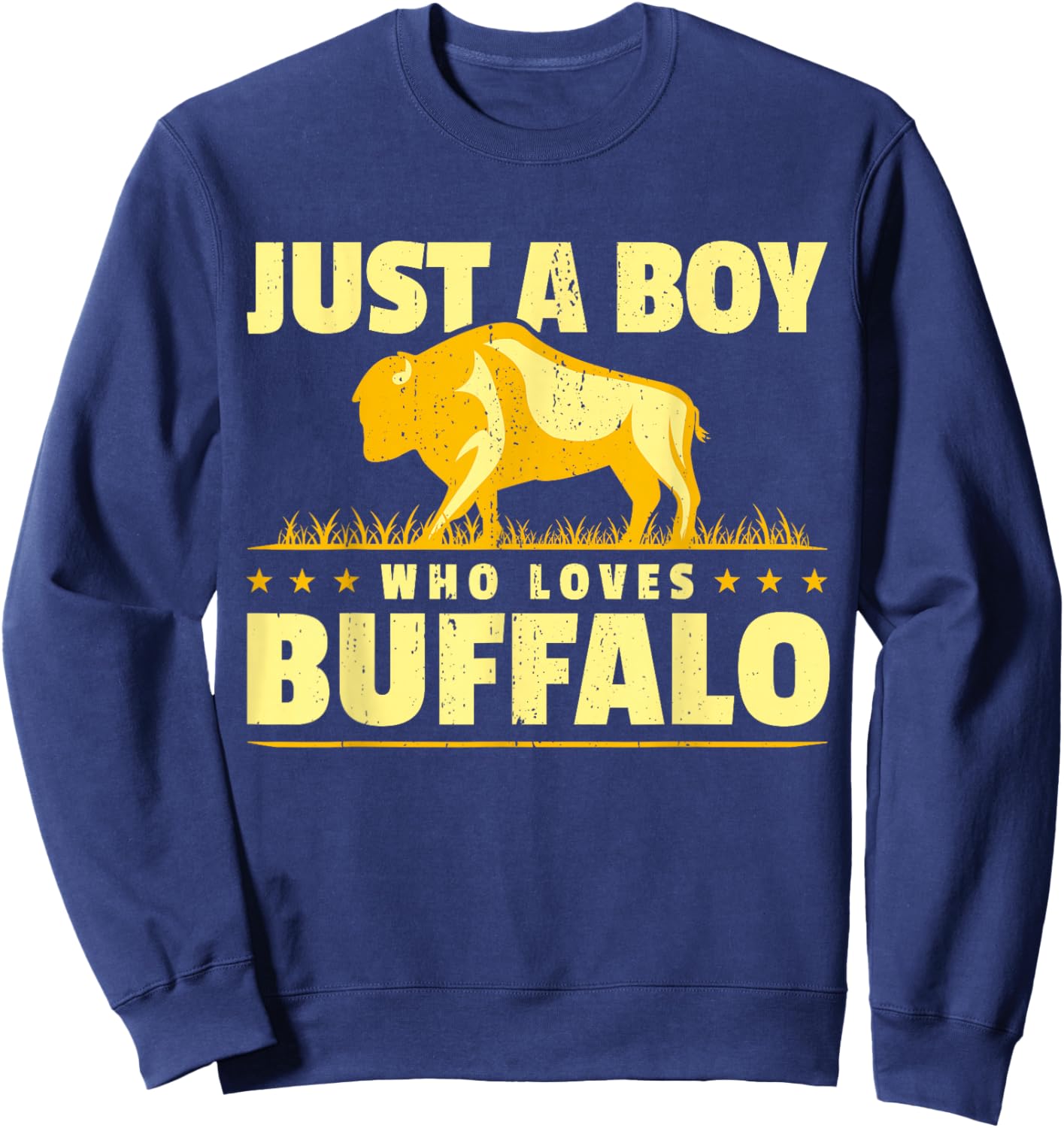 Boy Who Loves Buffalo I Men Buffalo I Son Buffalo Sweatshirt - Sweatshirt | Navy